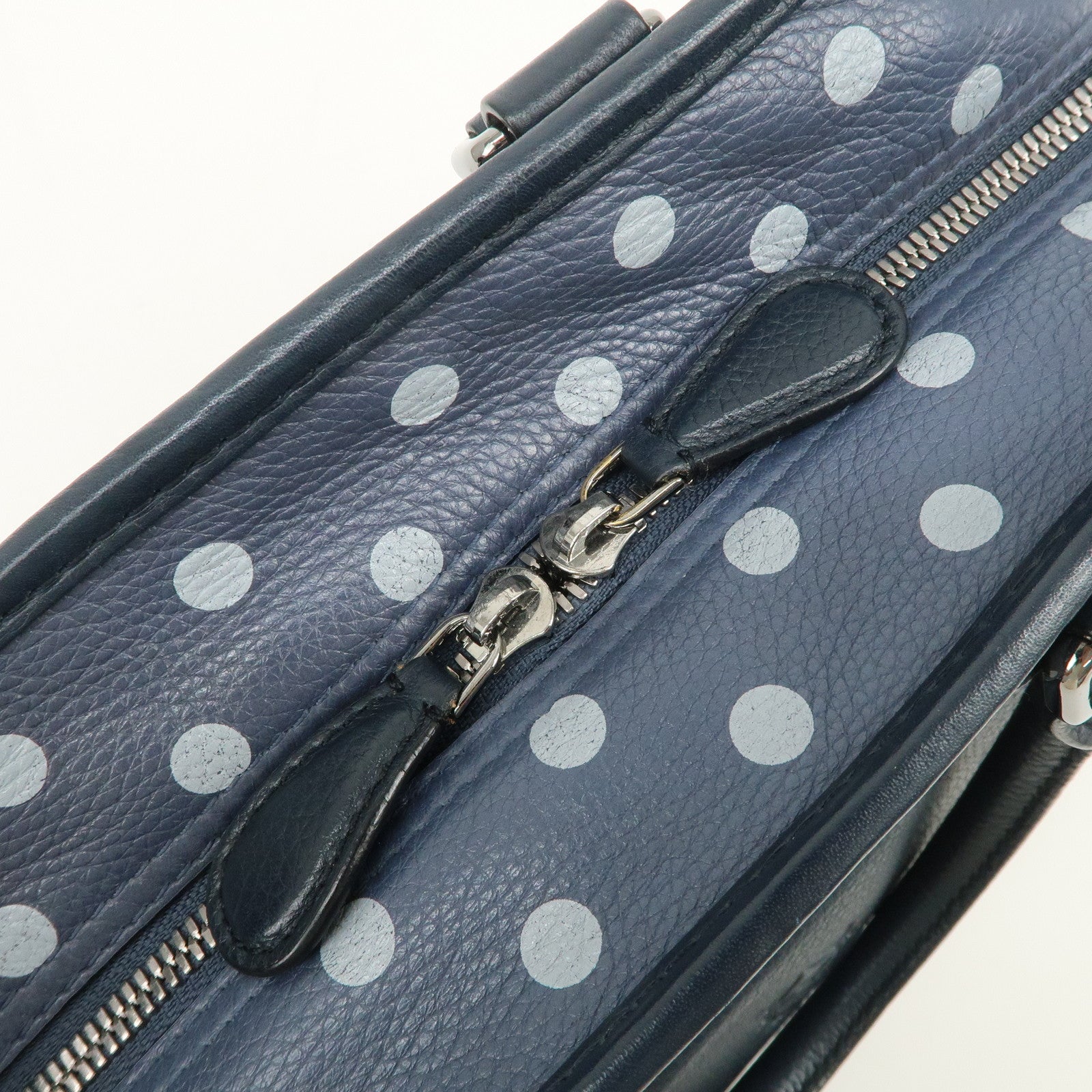 LOEWE Amazona Cruz Leather 2Way Bag Hand Bag Shoulder Bag Navy