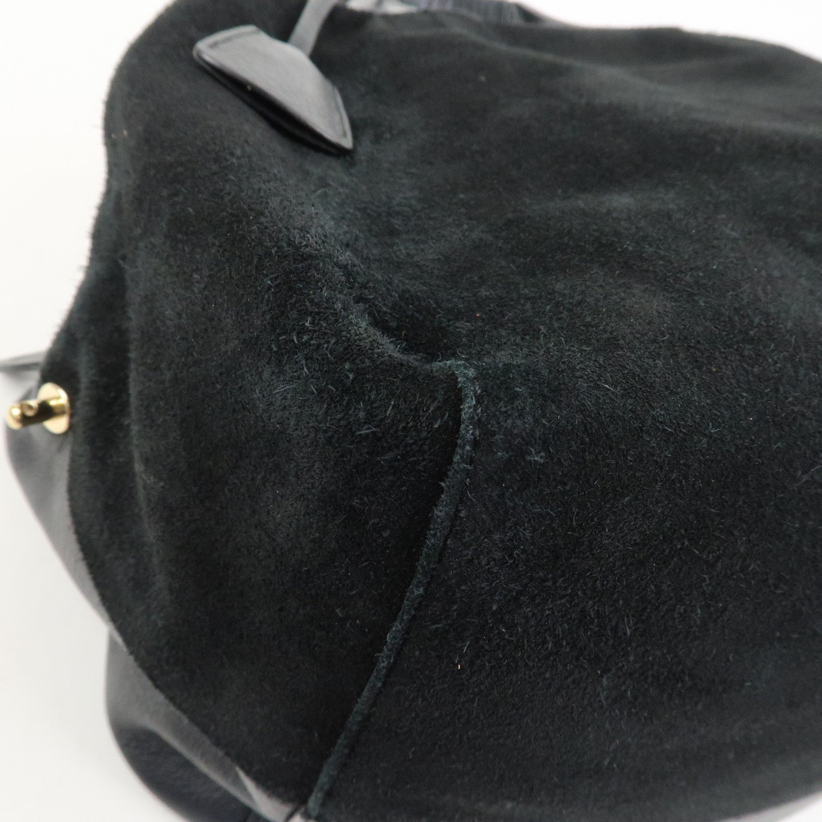 LOEWE Anagram Logo Leather Suede Origami Cubo Hand Bag Black