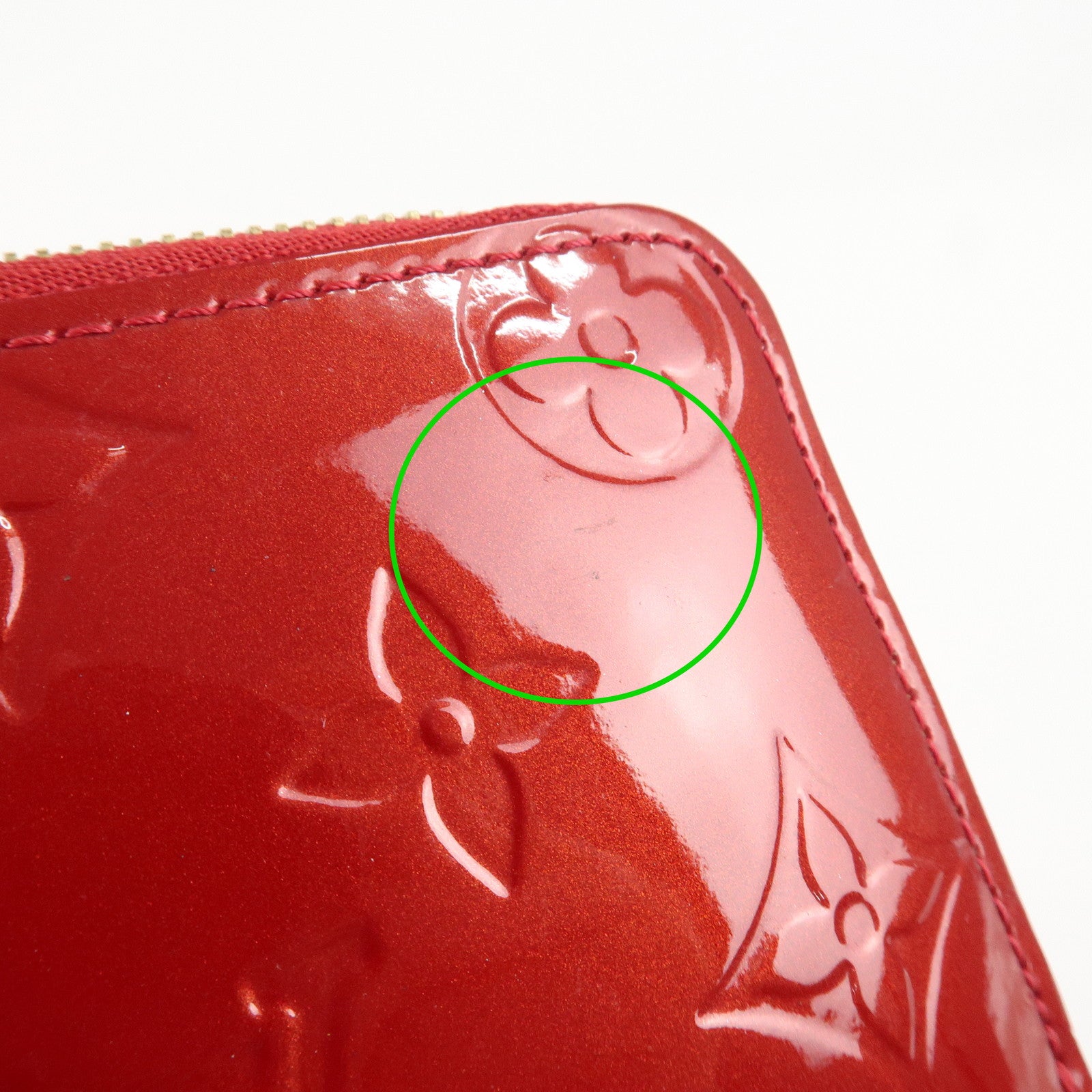 Louis Vuitton Monogram Vernis Leather Zippy Coin Purse Red M93608 Used