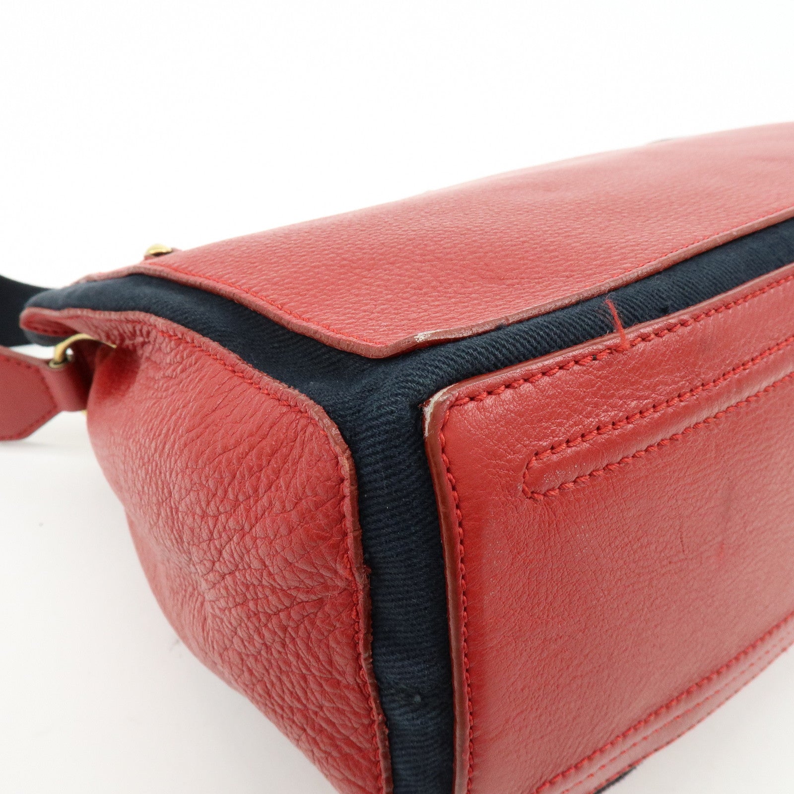 SAINT LAURENT PARIS Muse Two Leather Shoulder Bag Red 265707