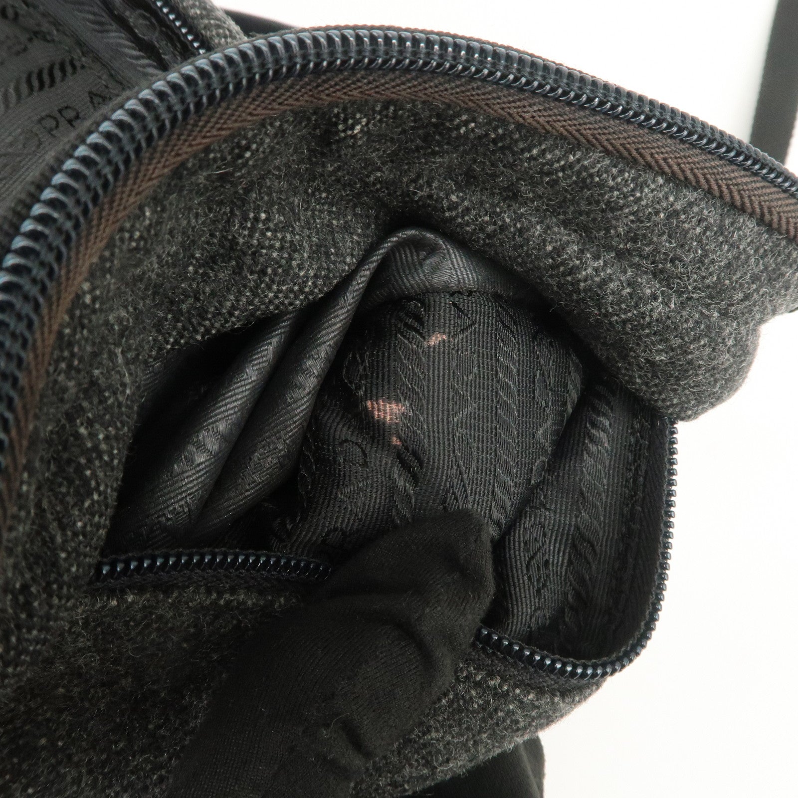 PRADA Triangle Logo Wool Mini Backpack Racksuck Gray V203
