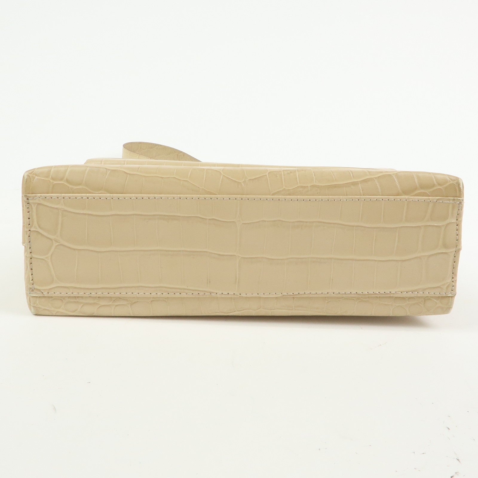 Ferragamo Gancini Embossed Leather Shoulder Bag Beige