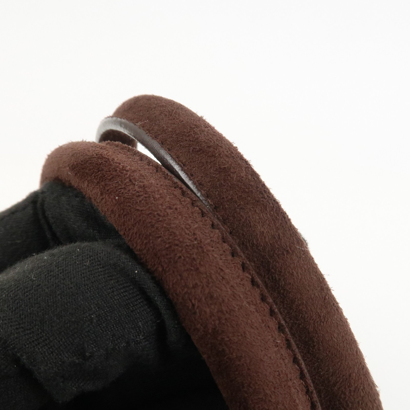 Ferragamo Gancini Wool Suede 2Way Bag Hand Bag Shoulder Bag Brown