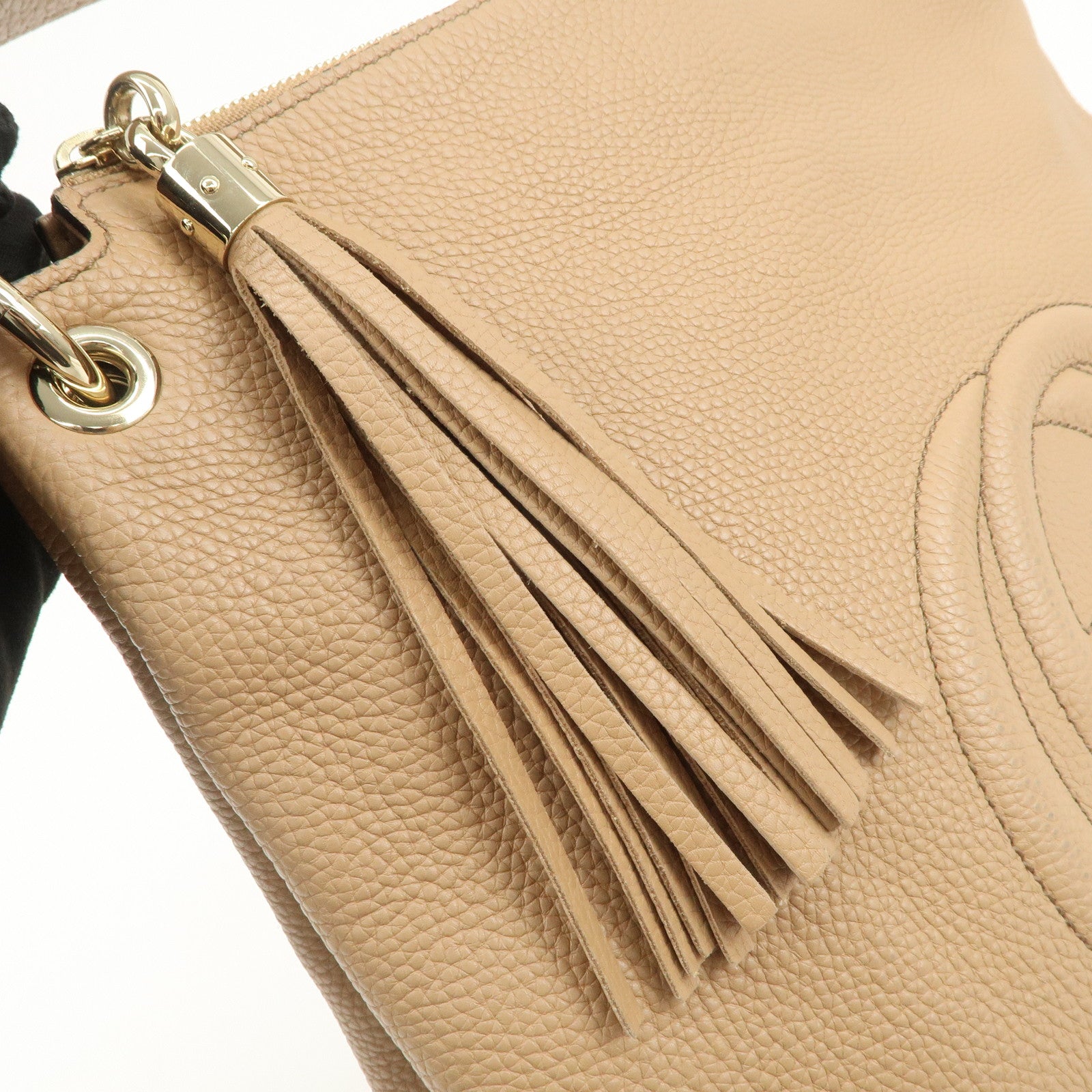 GUCCI SOHO Leather 2Way Bag Shoulder Bag Beige 408825