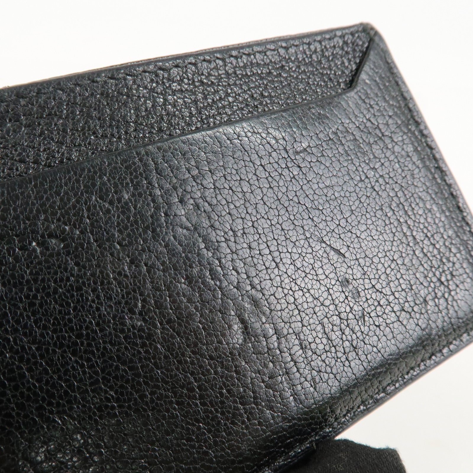 MIU MIU Leather Ribbon Card Case Black Gold Hardware 5MC208 Used