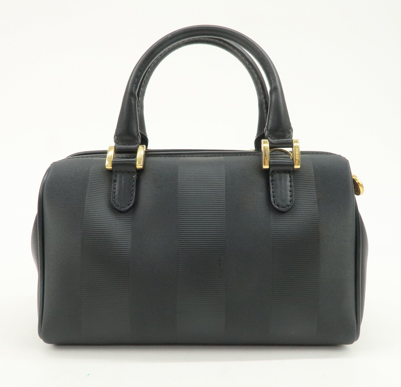 FENDI Pequin PVC Canvas Leather 2Way Boston Bag 259022
