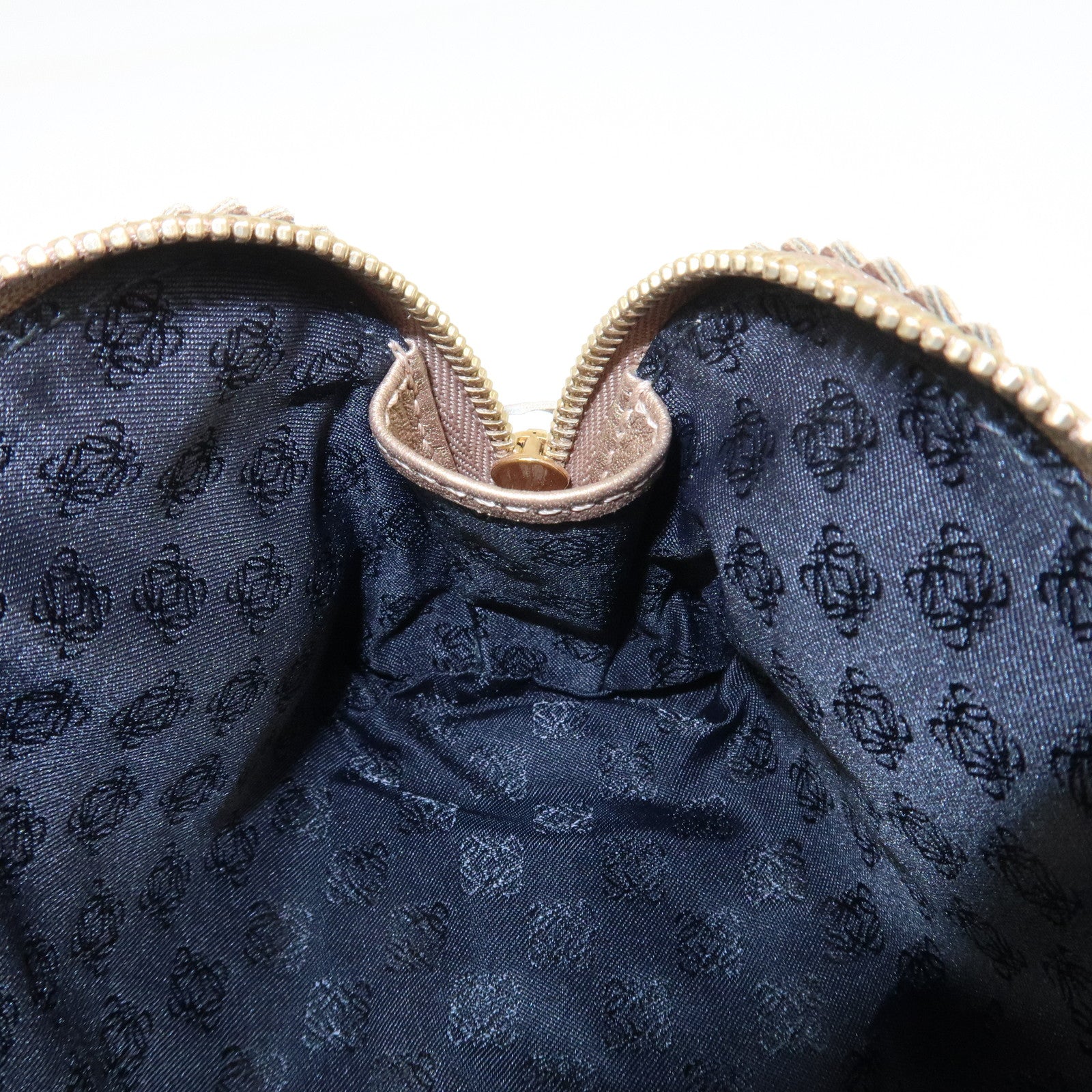 LOEWE Anagram Leather Tassel Pouch Cosmetic Pouch Gold