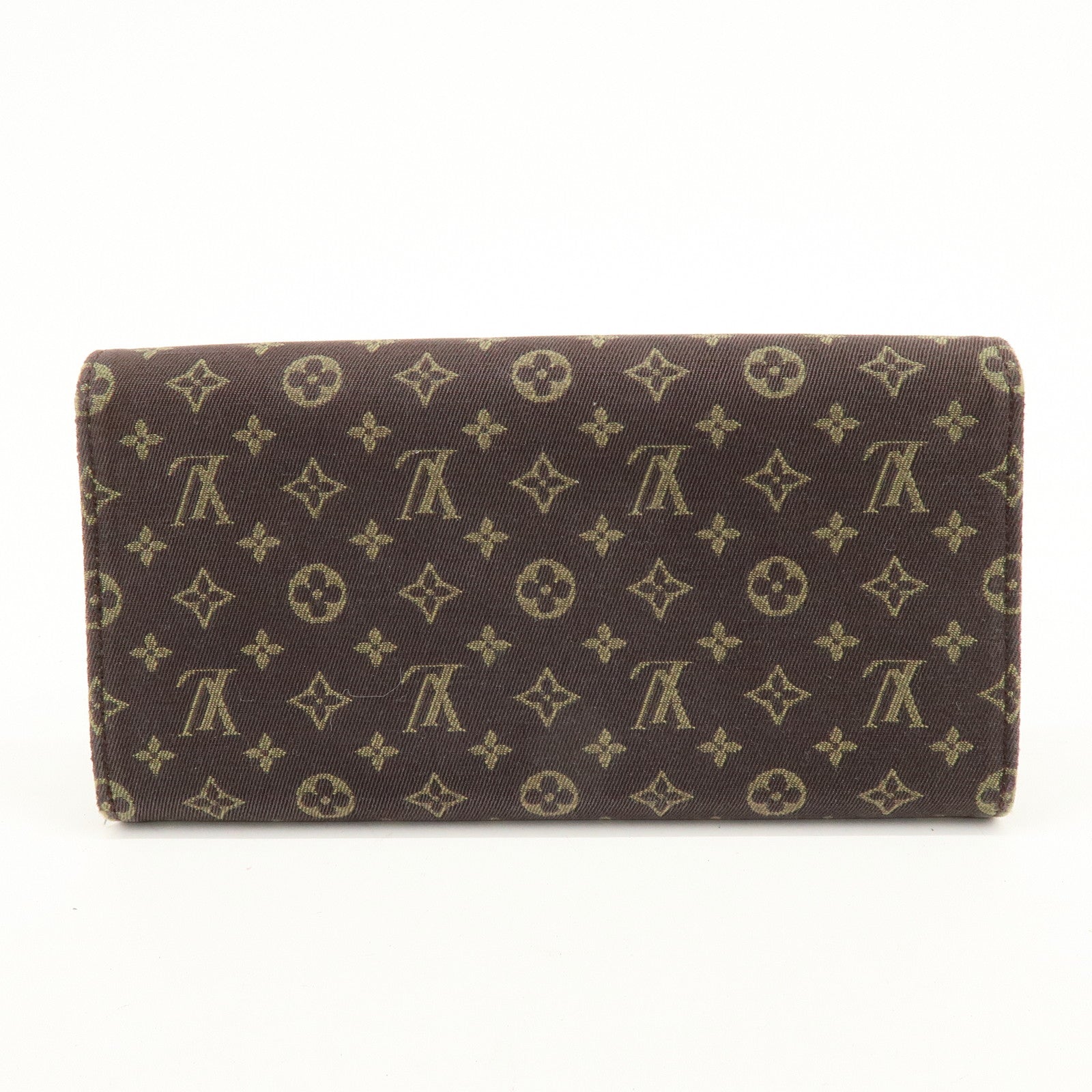 Louis Vuitton Monogram Mini Lin Canvas Long Wallet Brown M95234