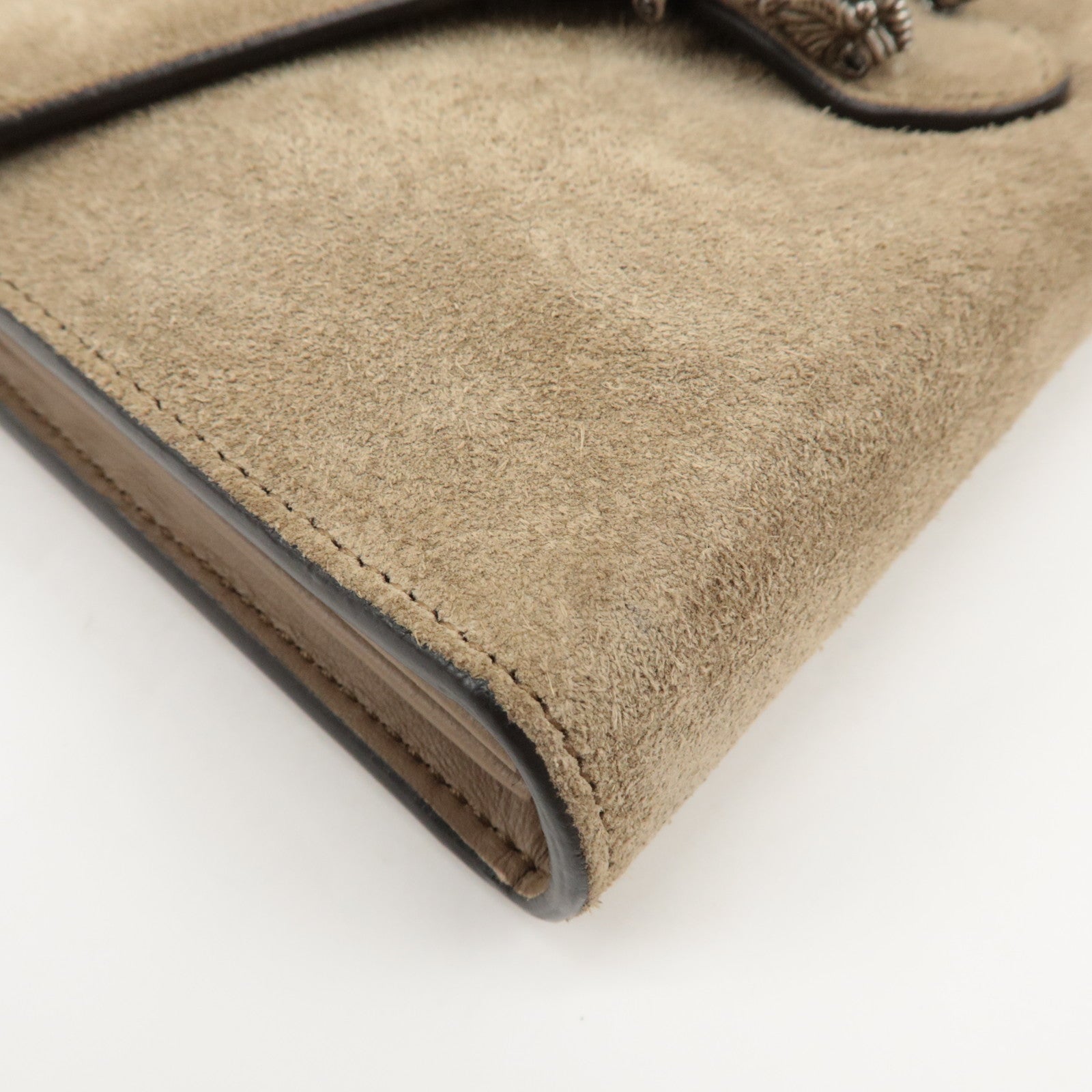 GUCCI Dionysus Suede Chain Shoulder Bag Beige Silver 401231 Used