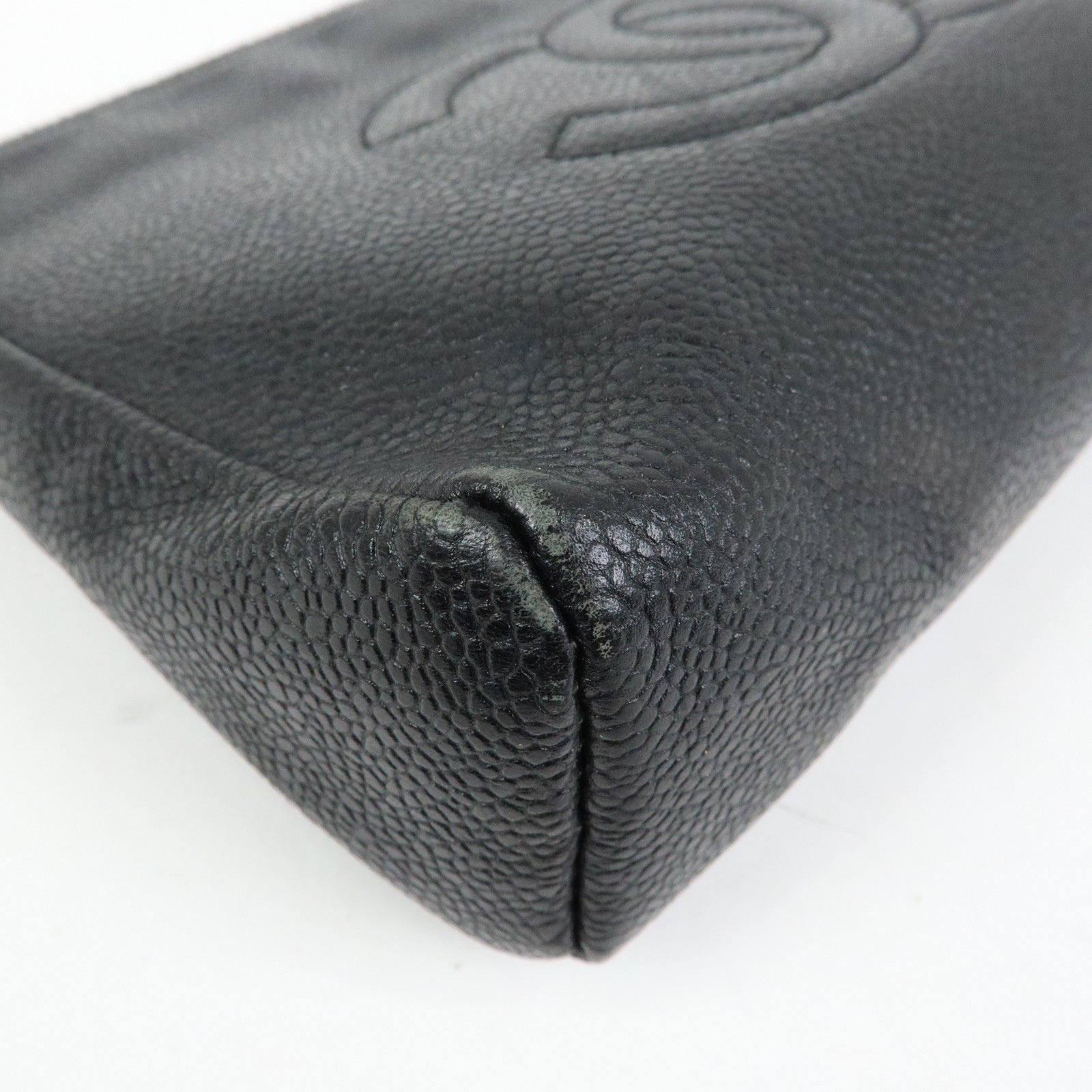 CHANEL COCO Mark Caviar Skin Cosmetic Pouch Makeup Bag Black
