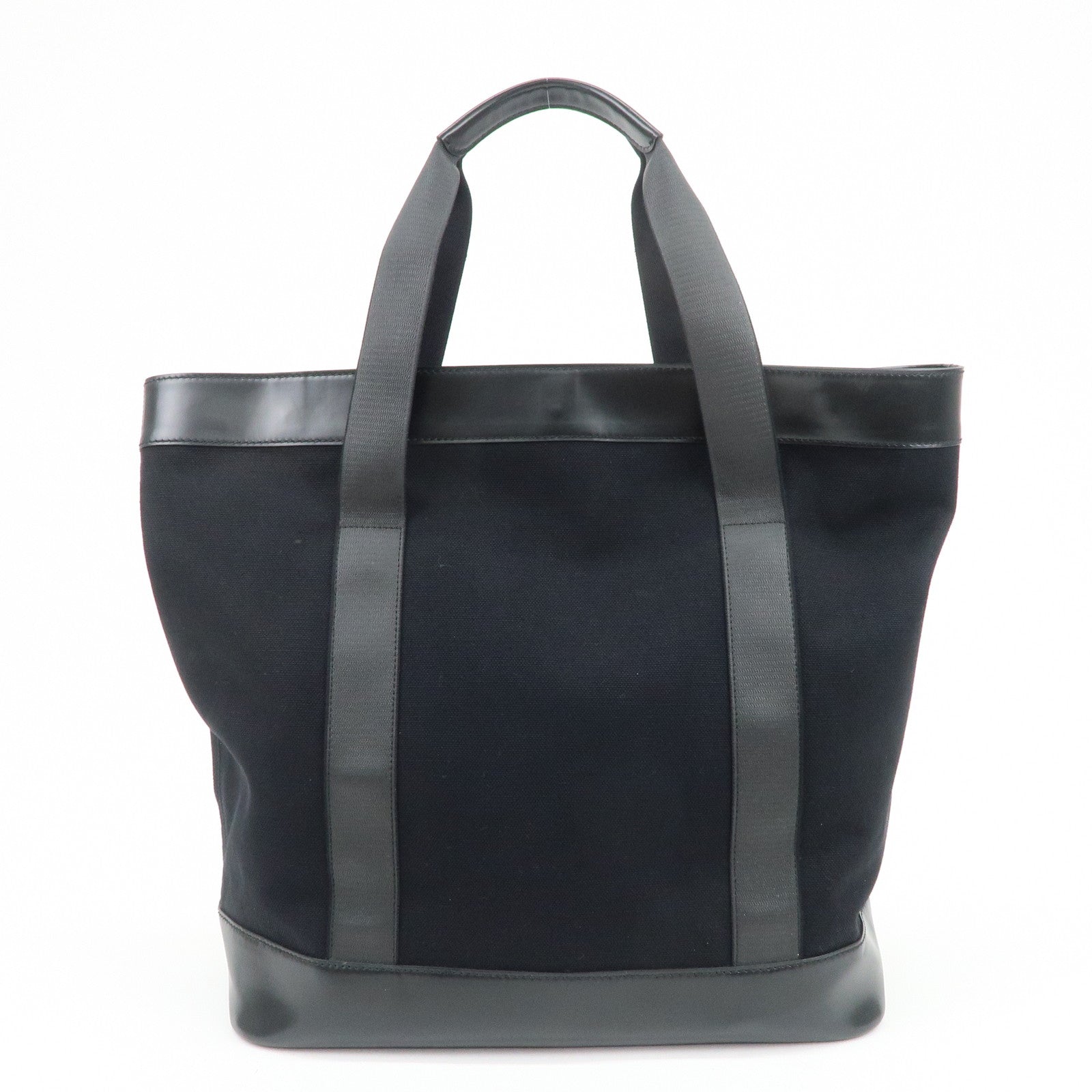 BALENCIAGA NAVY CABAS Canvas Tote Bag Shoulder Bag Black 374767