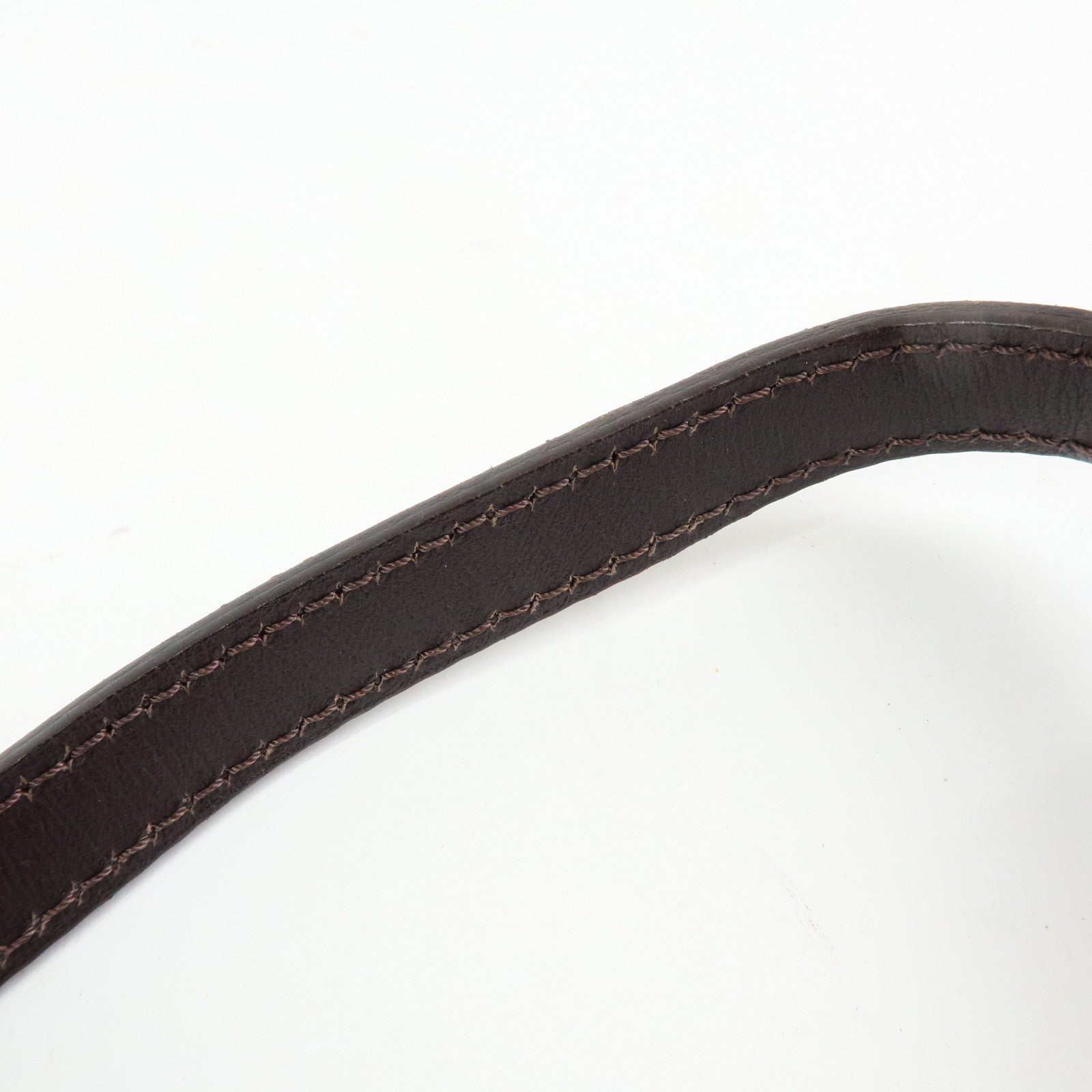 FENDI Canvas Leather Shoulder Bag Leopard Brown Black 8BR248