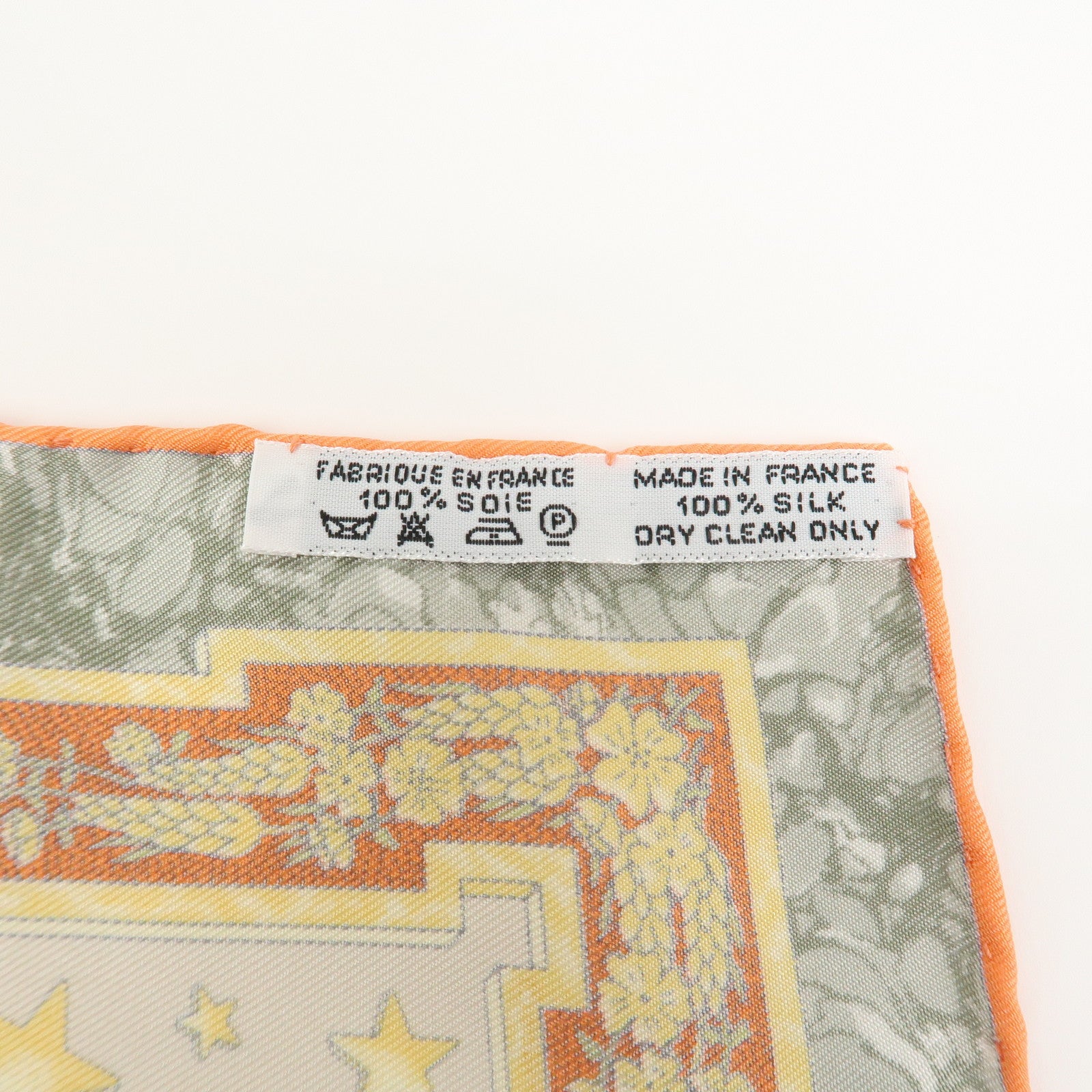 HERMES Carre 40 Silk 100% Scarf CARPE DIEM Clock Print