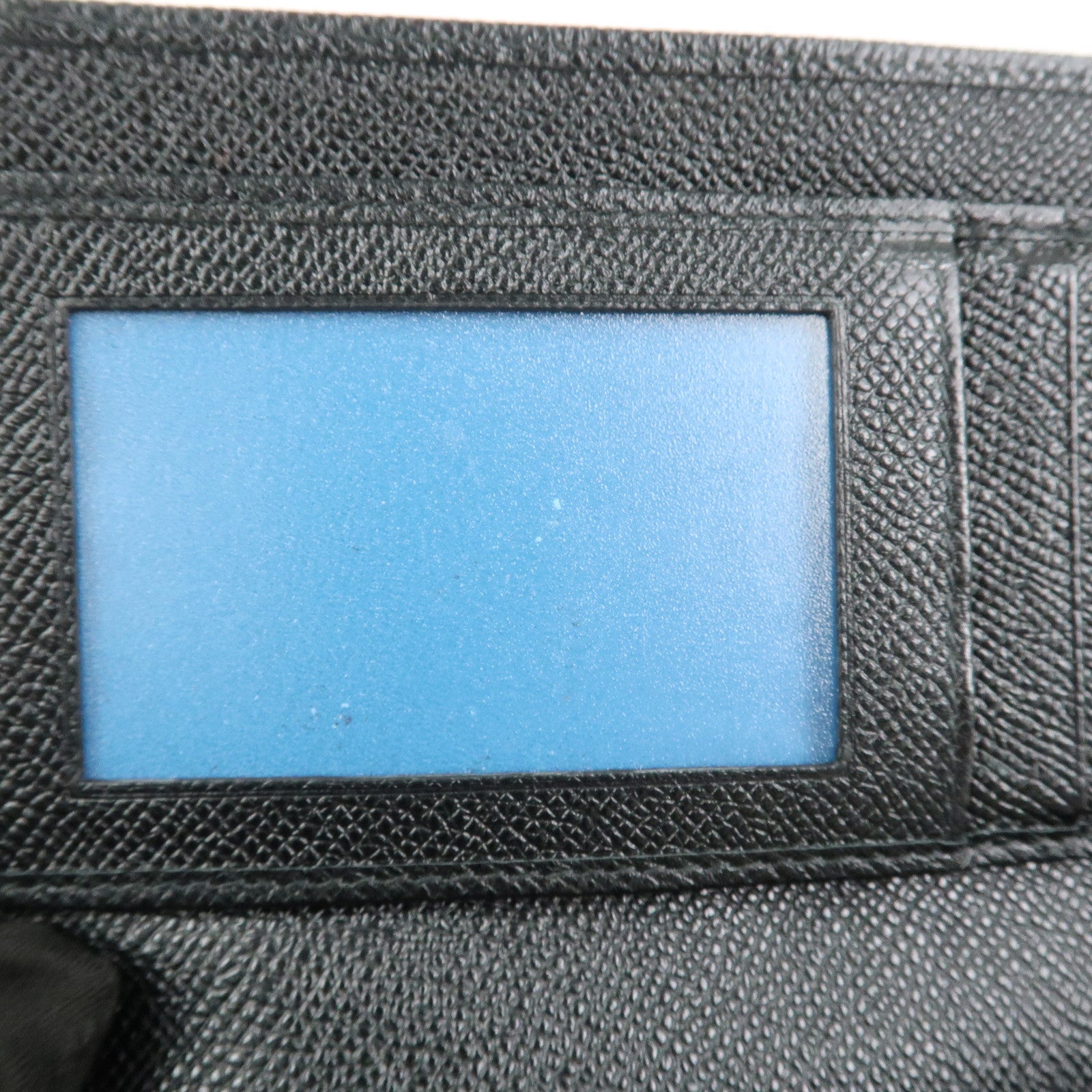 BVLGARI Logo Leather Bi-fold Long Wallet Black Silver