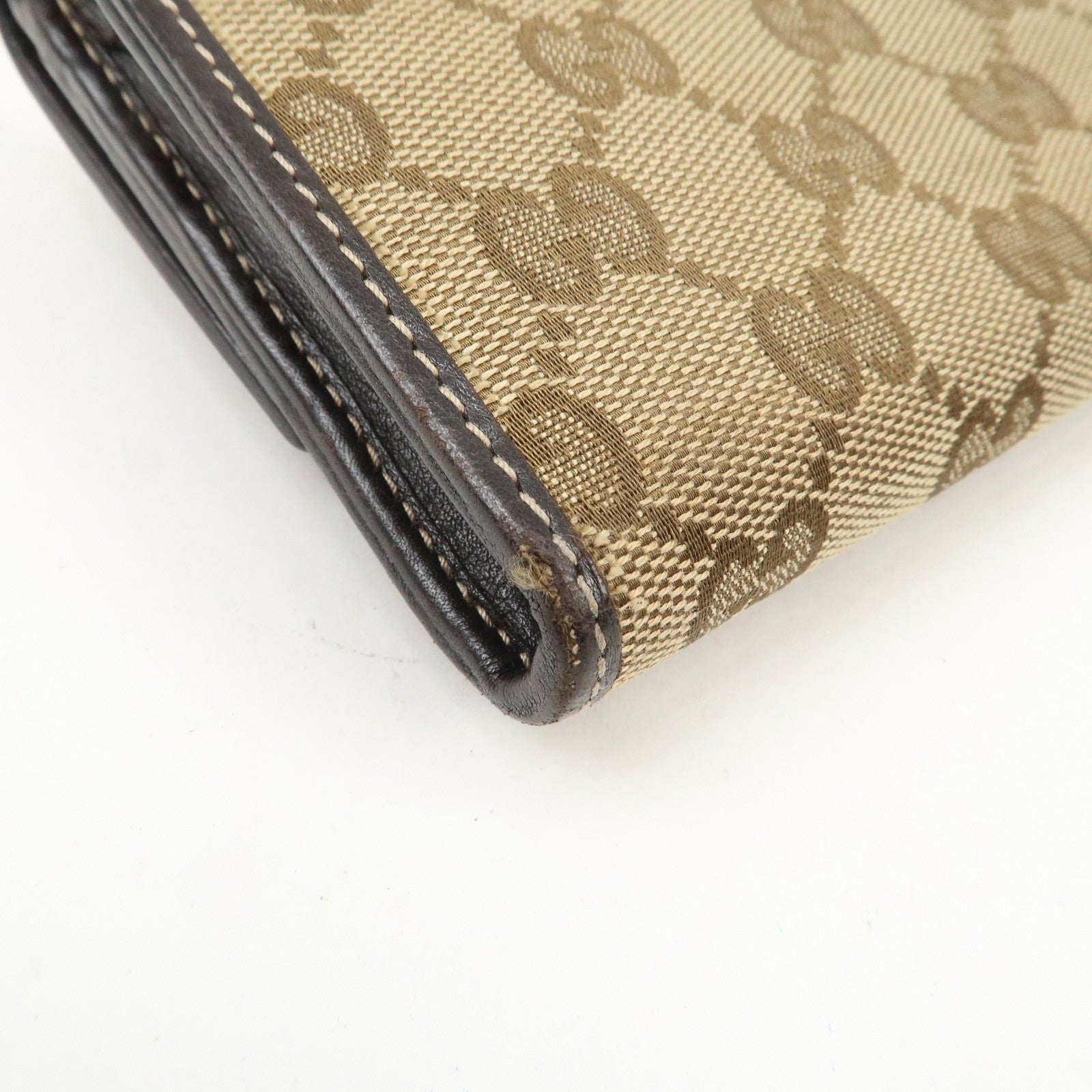 GUCCI Lovely Heart GG Canvas Leather Long Wallet Brown 251861