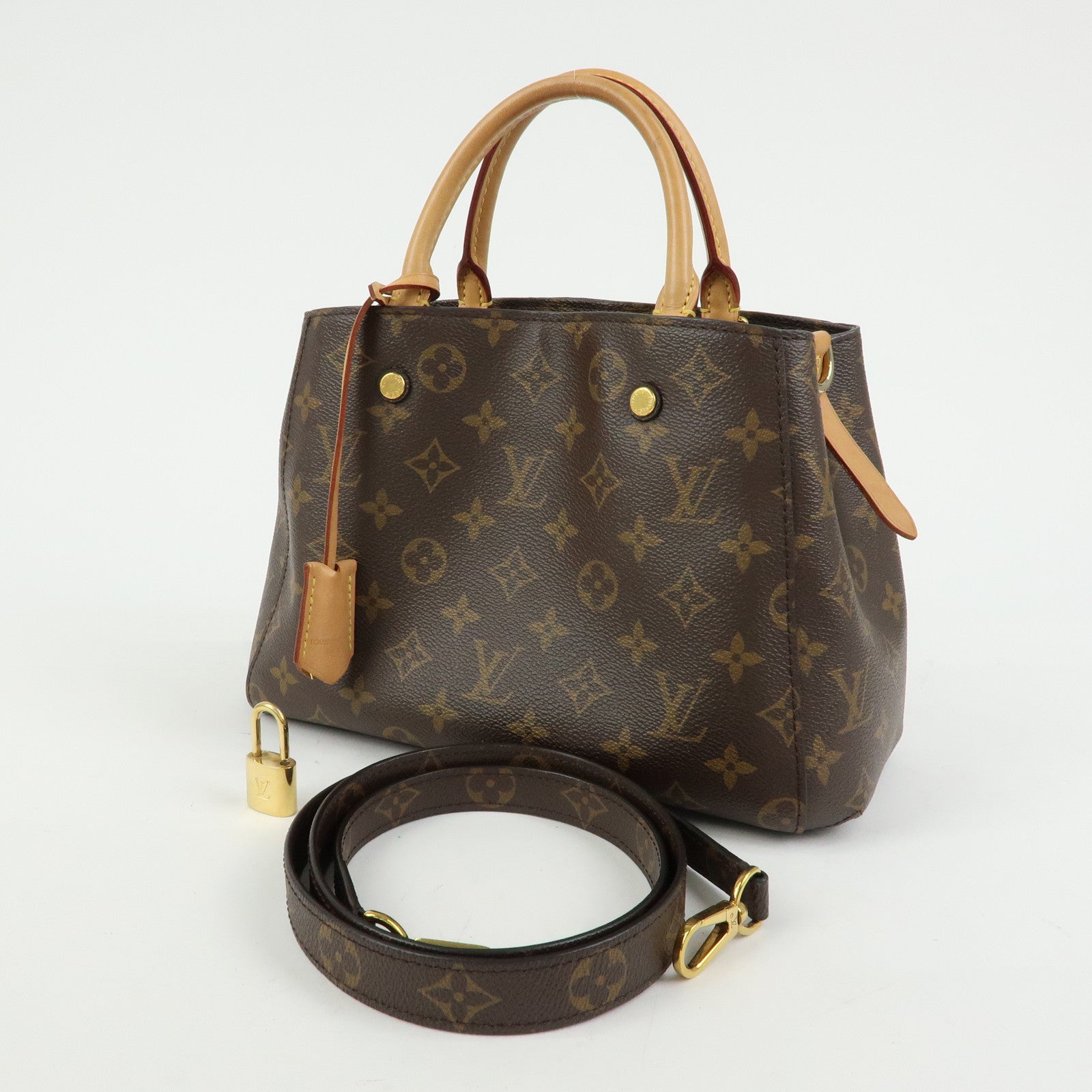 Louis Vuitton Monogram Montaigne BB 2Way Bag Hand Bag Brown M41055