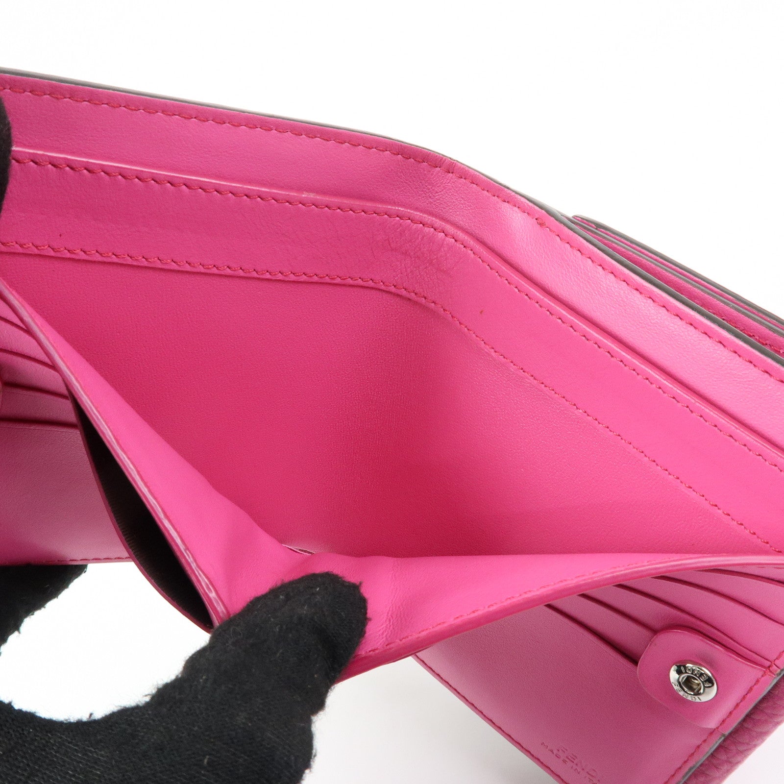 FENDI Peekaboo Leather Bi-fold Compact Wallet Pink 8M0438