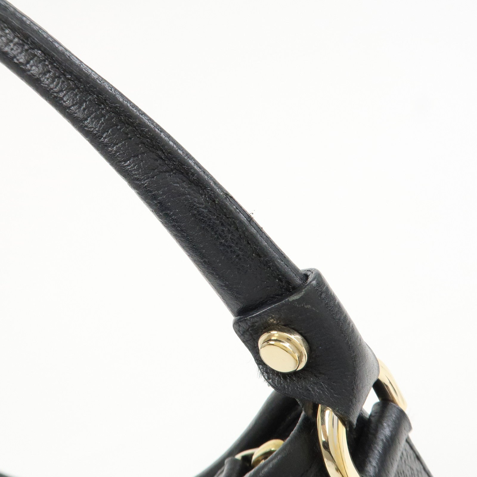 GUCCI Abbey GG Canvas Leather Shoulder Bag Black 130738