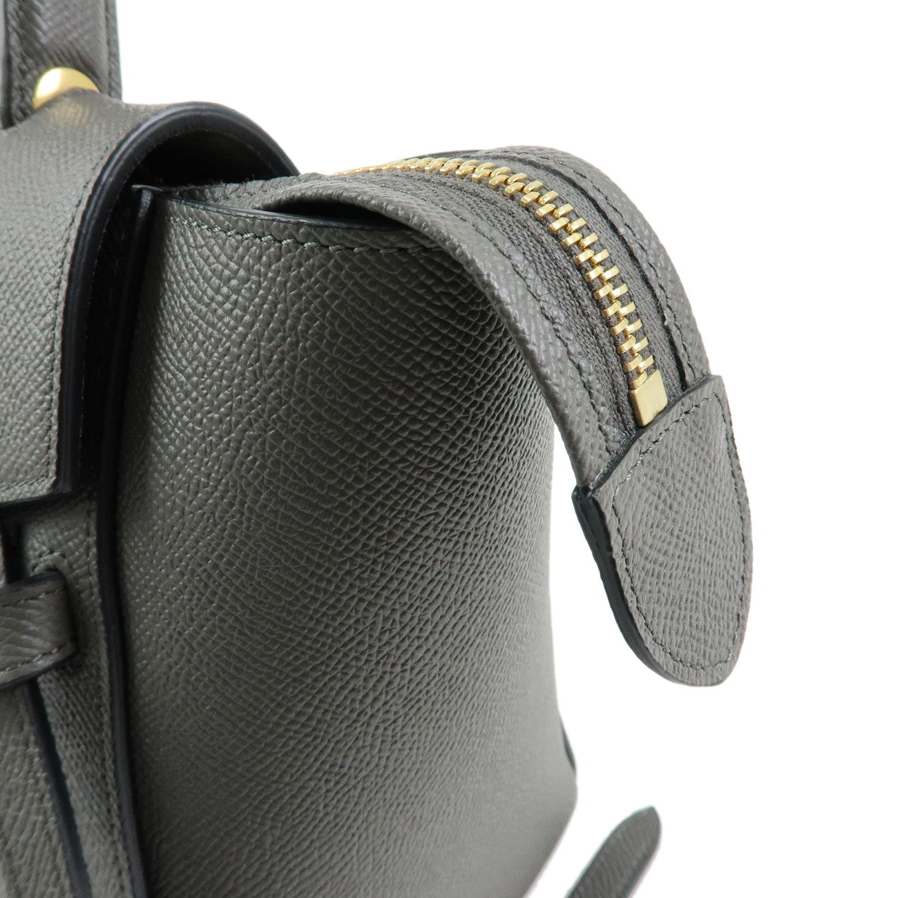 CELINE Belt Bag Calf Leather Micro 2WAY Hand Bag Shoulder Bag Grey