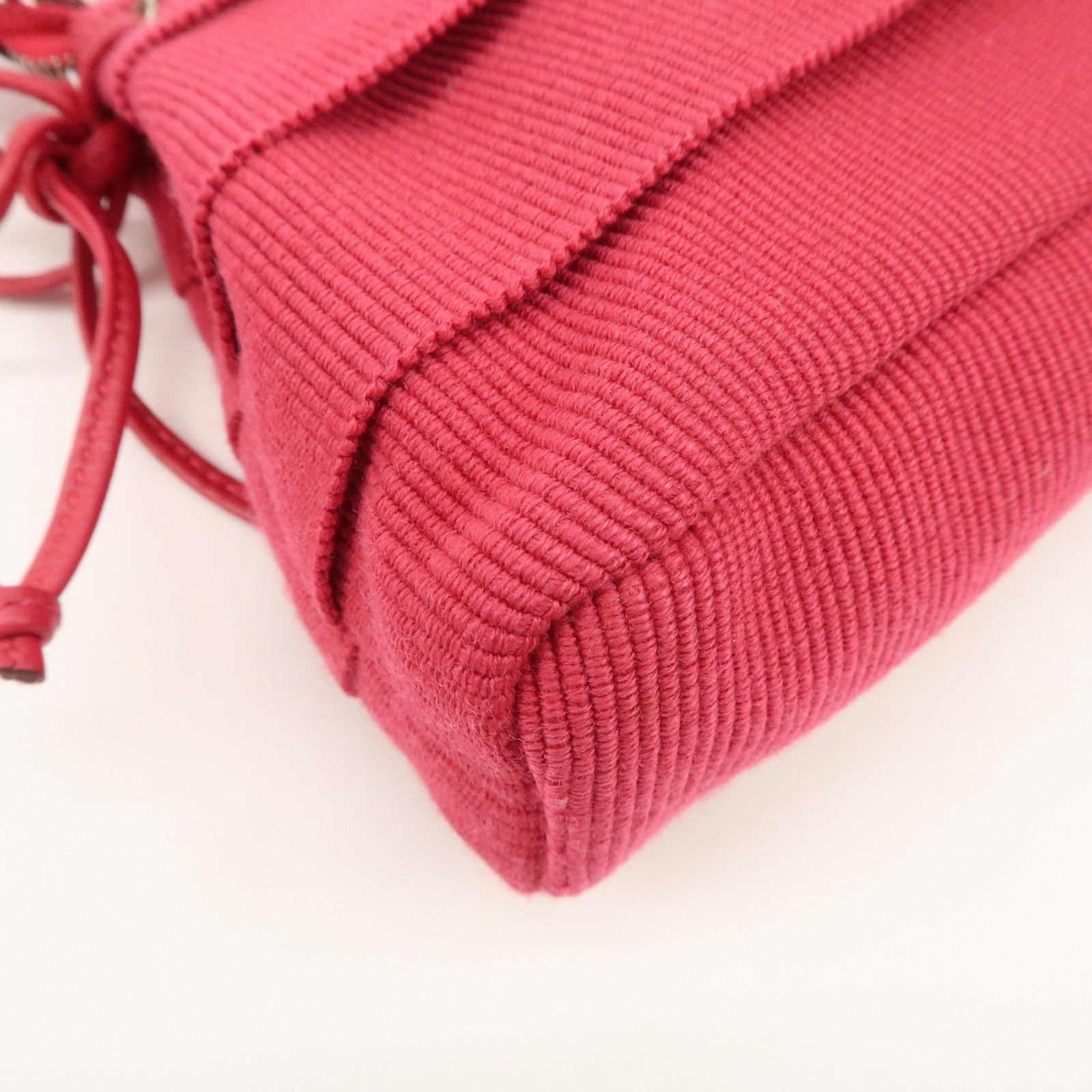 Ferragamo Logo Canvas Leather Shoulder Bag Hand Bag Pink