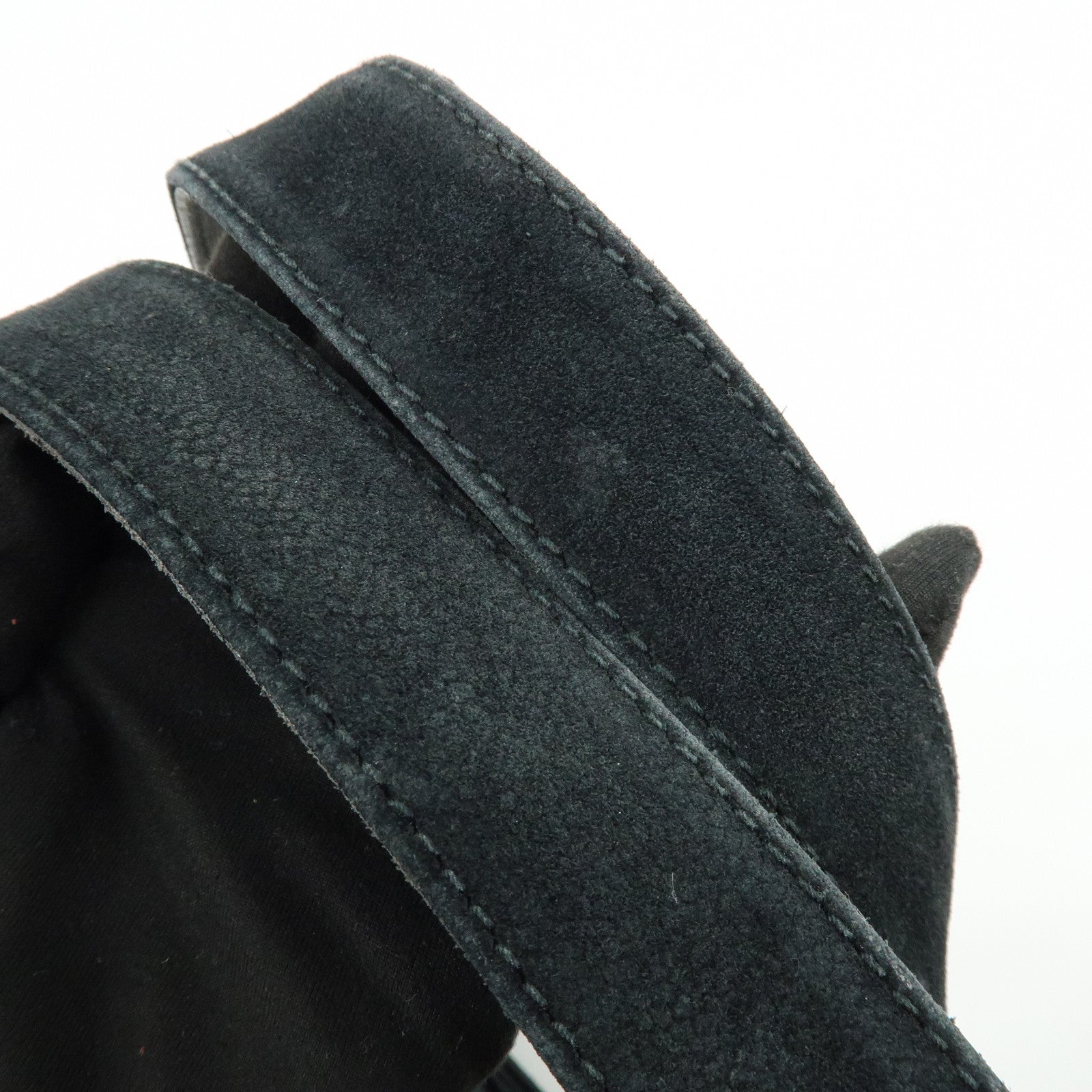 CHANEL Matelasse COCO Mark Suede Tote Bag Shoulder Bag Black