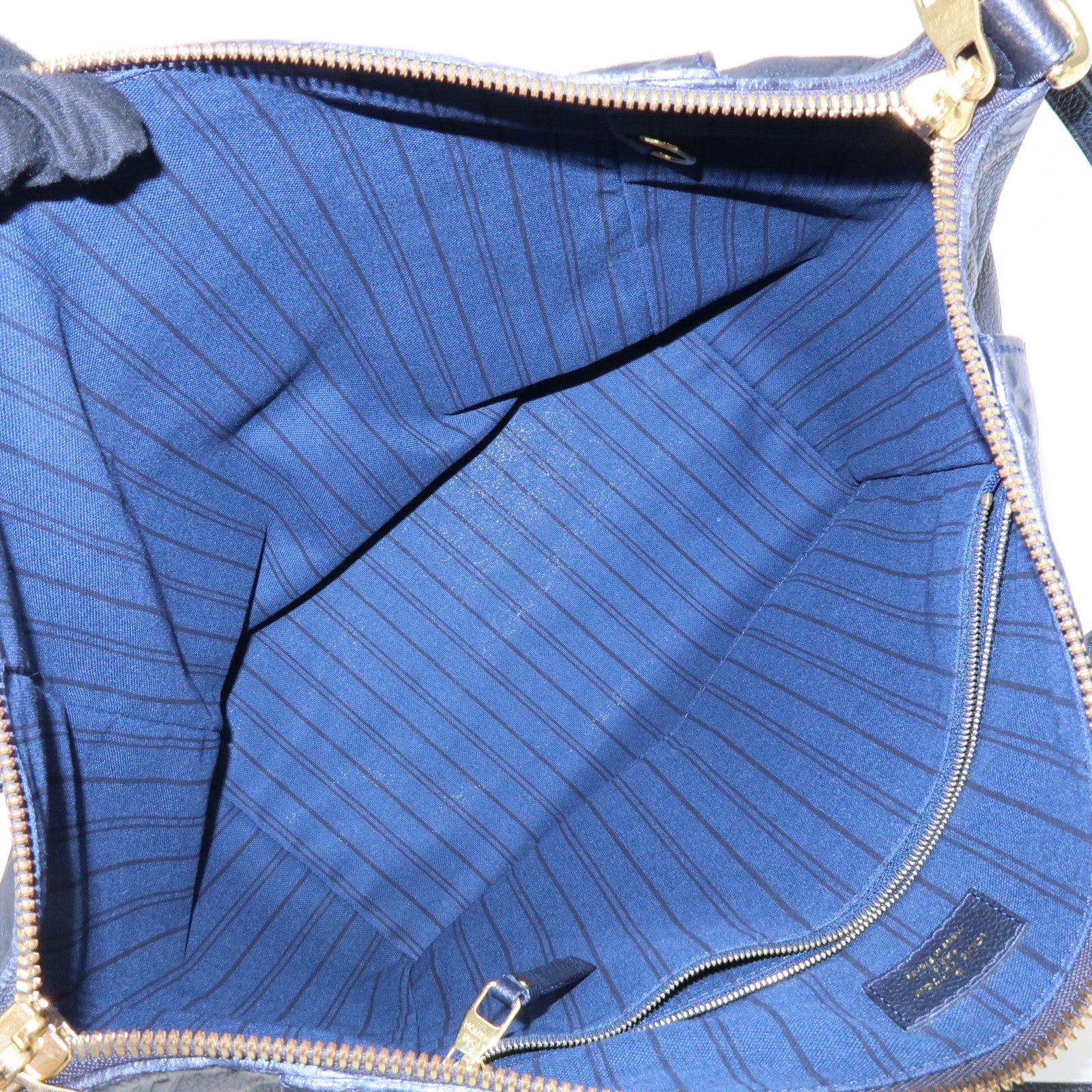 Louis Vuitton Monogram Empreinte Luminuse PM Tote Bag Navy M93410