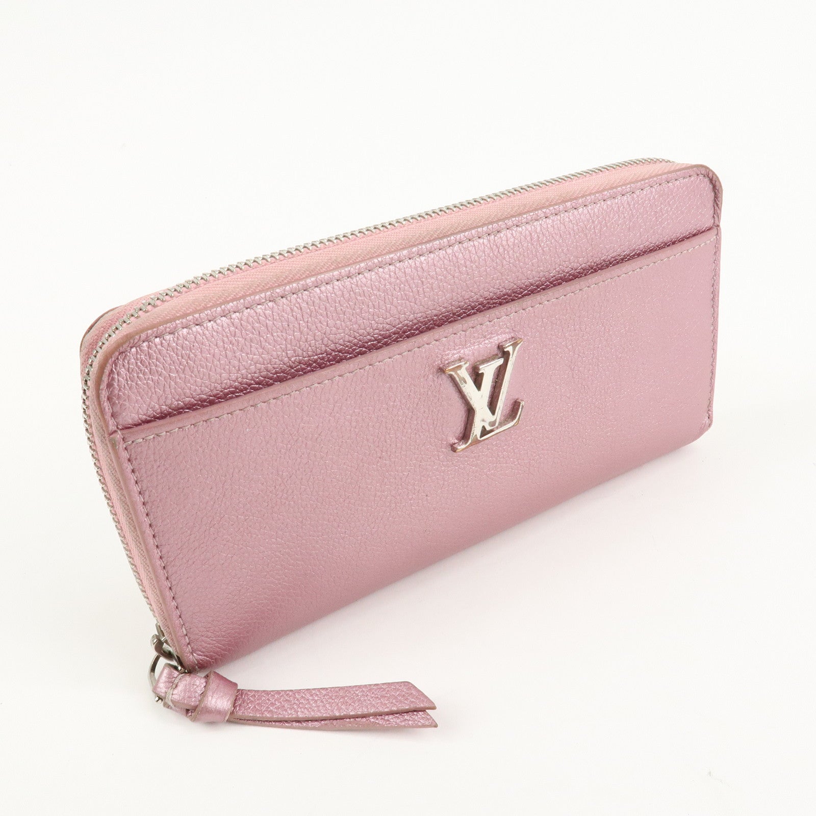 Louis Vuitton Calf Leather Zippy Lock Me Wallet Crystal Rose M69812 Used