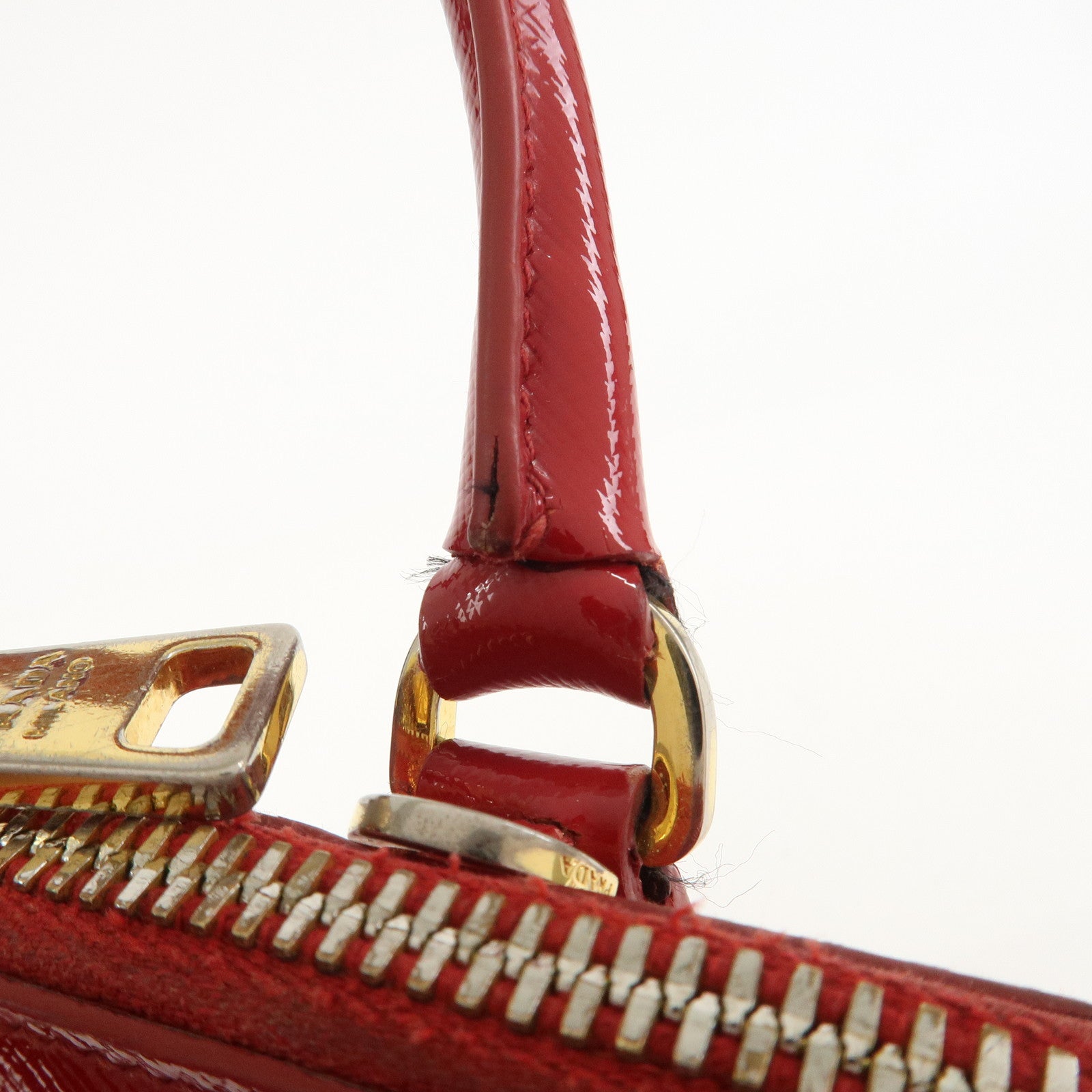 PRADA Promenade Small Leather 2Way Hand Shoulder Bag Red BL0838