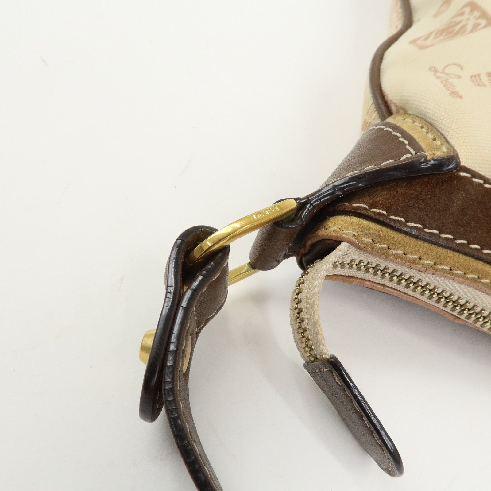 LOEWE Anagram Canvas Suede Leather 160th Anniversary Shoulder Bag