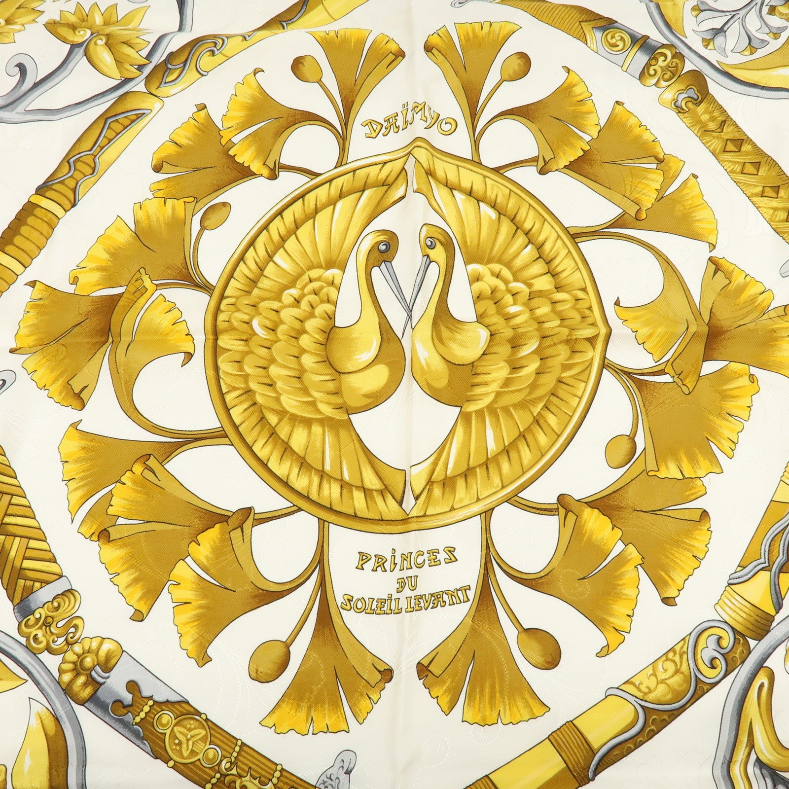 HERMES Carre 90 Silk 100% Scarf DAIMYO PRINCES DU SOLEIL LEVANT