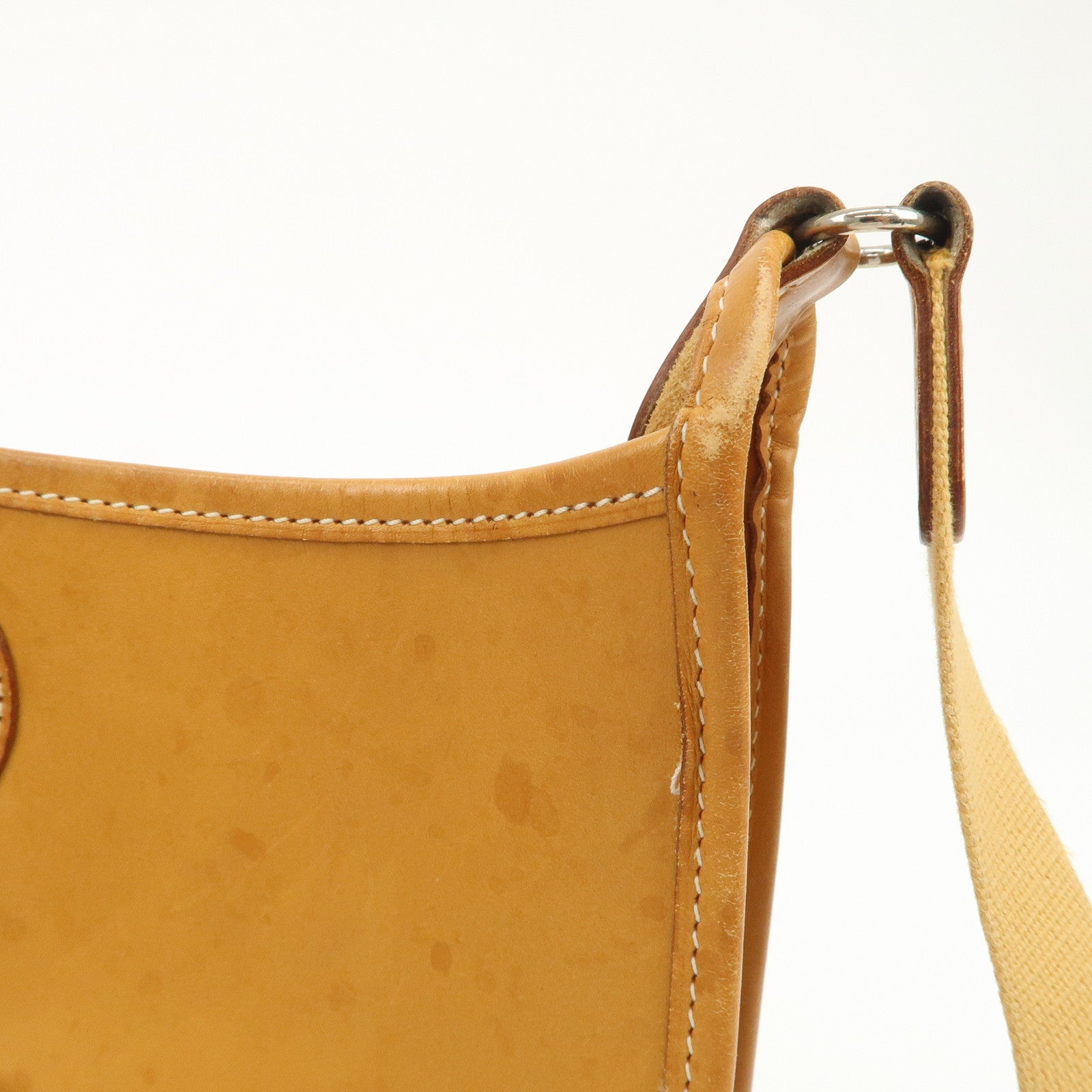 HERMES Leather Vespa PM J Engraved Shoulder Bag Brown Silver HDW