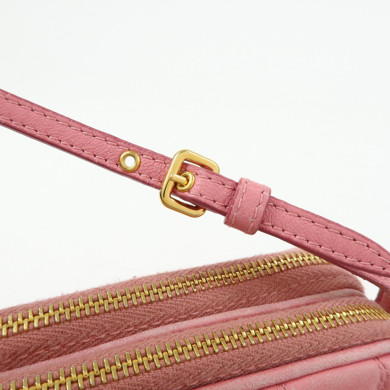 MIU MIU Nappa Leather Hand Bag Accessory Pouch Pink