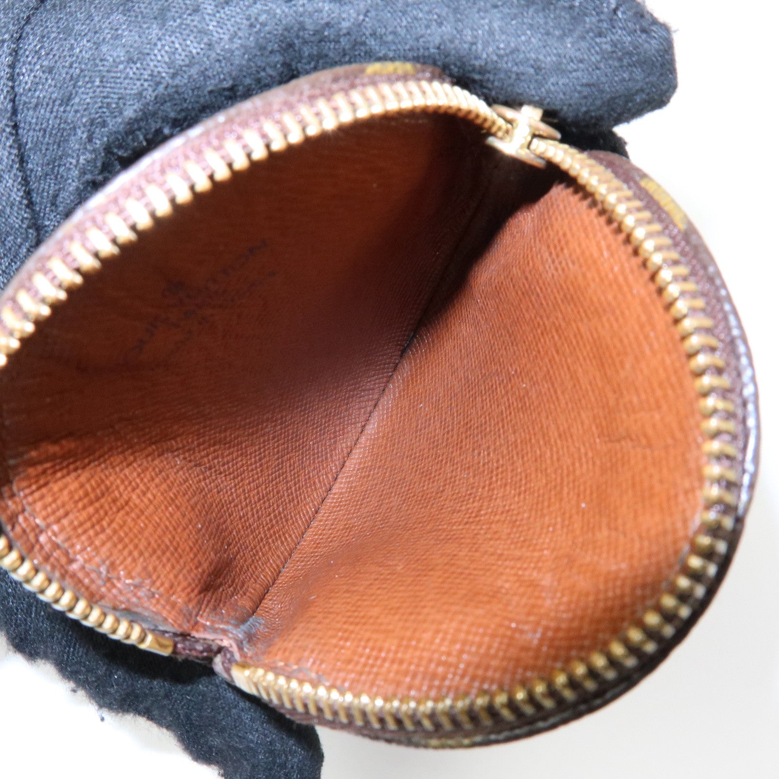 Louis Vuitton Monogram Porte Monnaie Rond Coin Case Brown M61926