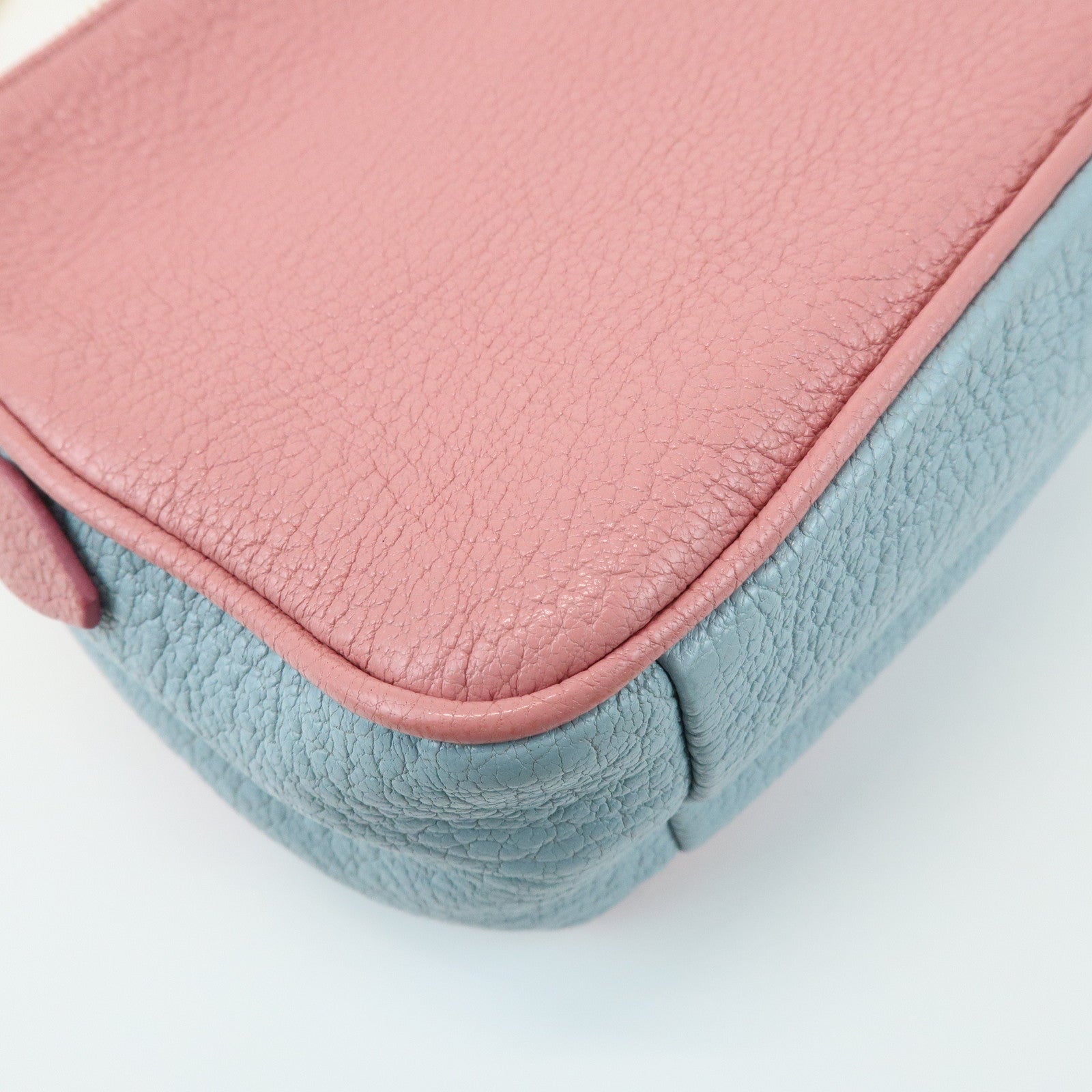 MIU MIU Camera Bag Chain Shoulder Bag Pink Light Blue