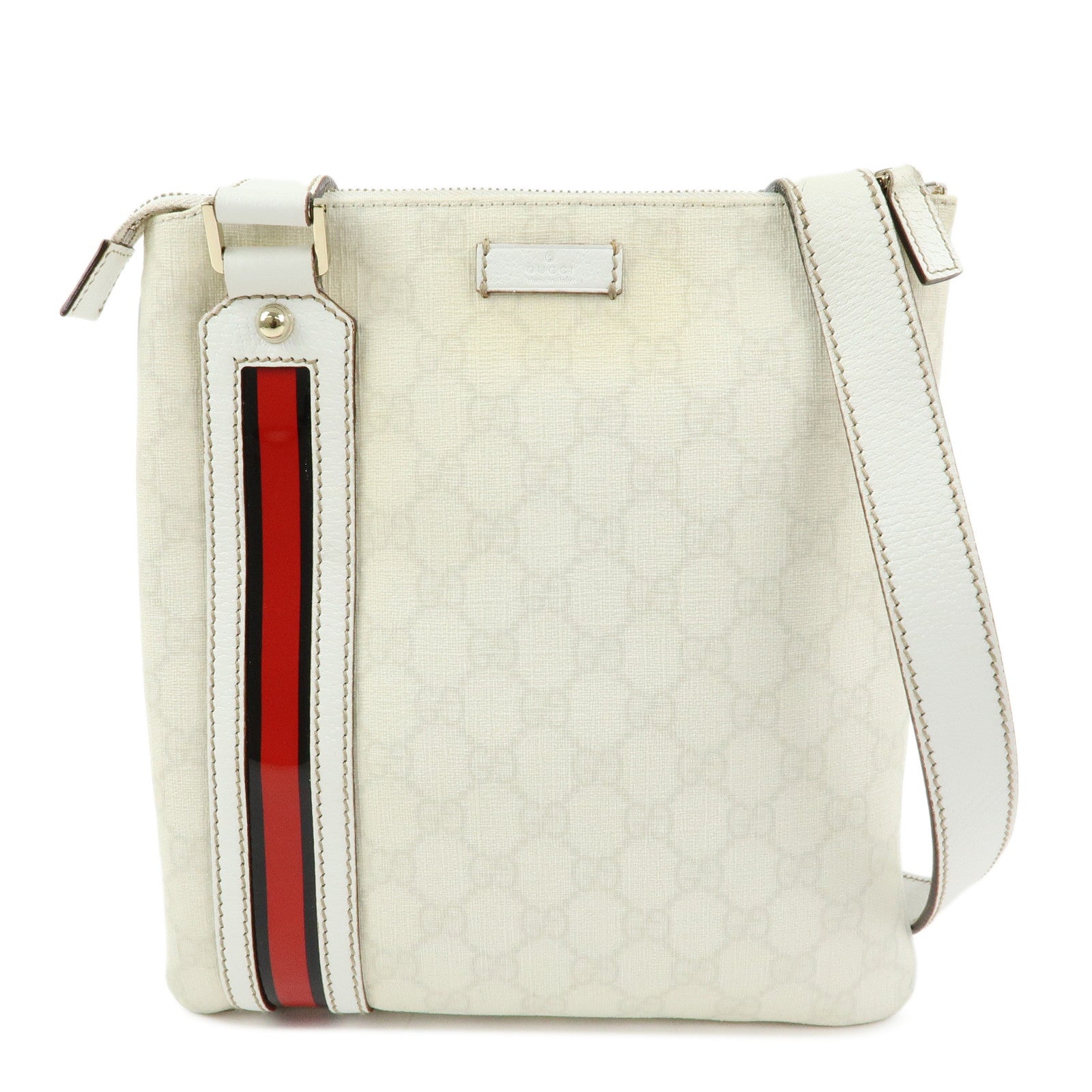 GUCCI Sherry GG Supreme PVC Leather Shoulder Bag Ivory 153244