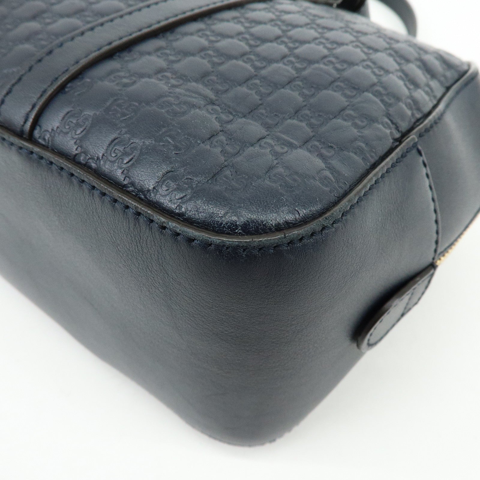 GUCCI Microguccissima Leather 2Way Bag Hand Bag Dark Navy 510286
