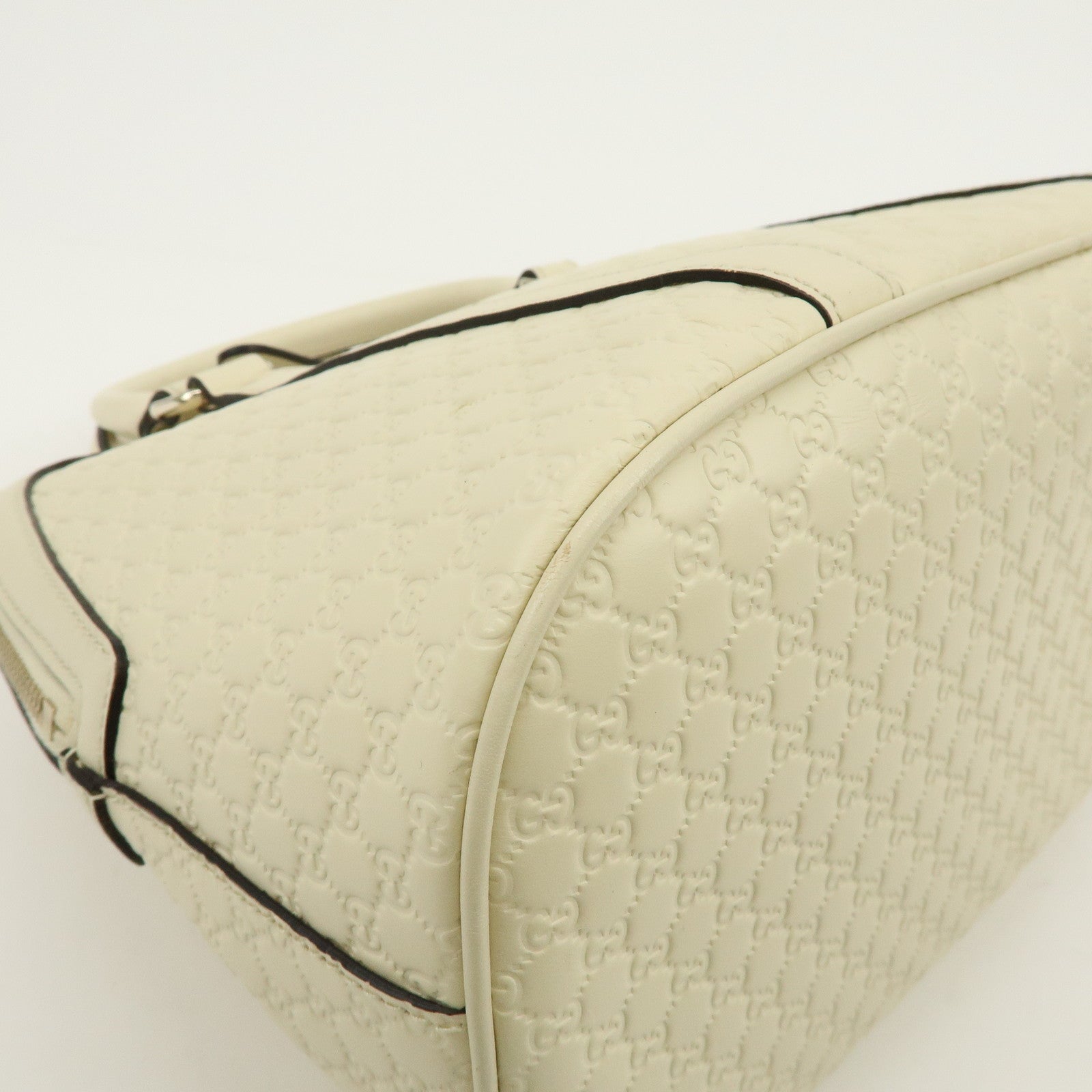 GUCCI Microguccissima Leather 2Way Bag Hand Bag Ivory 449663