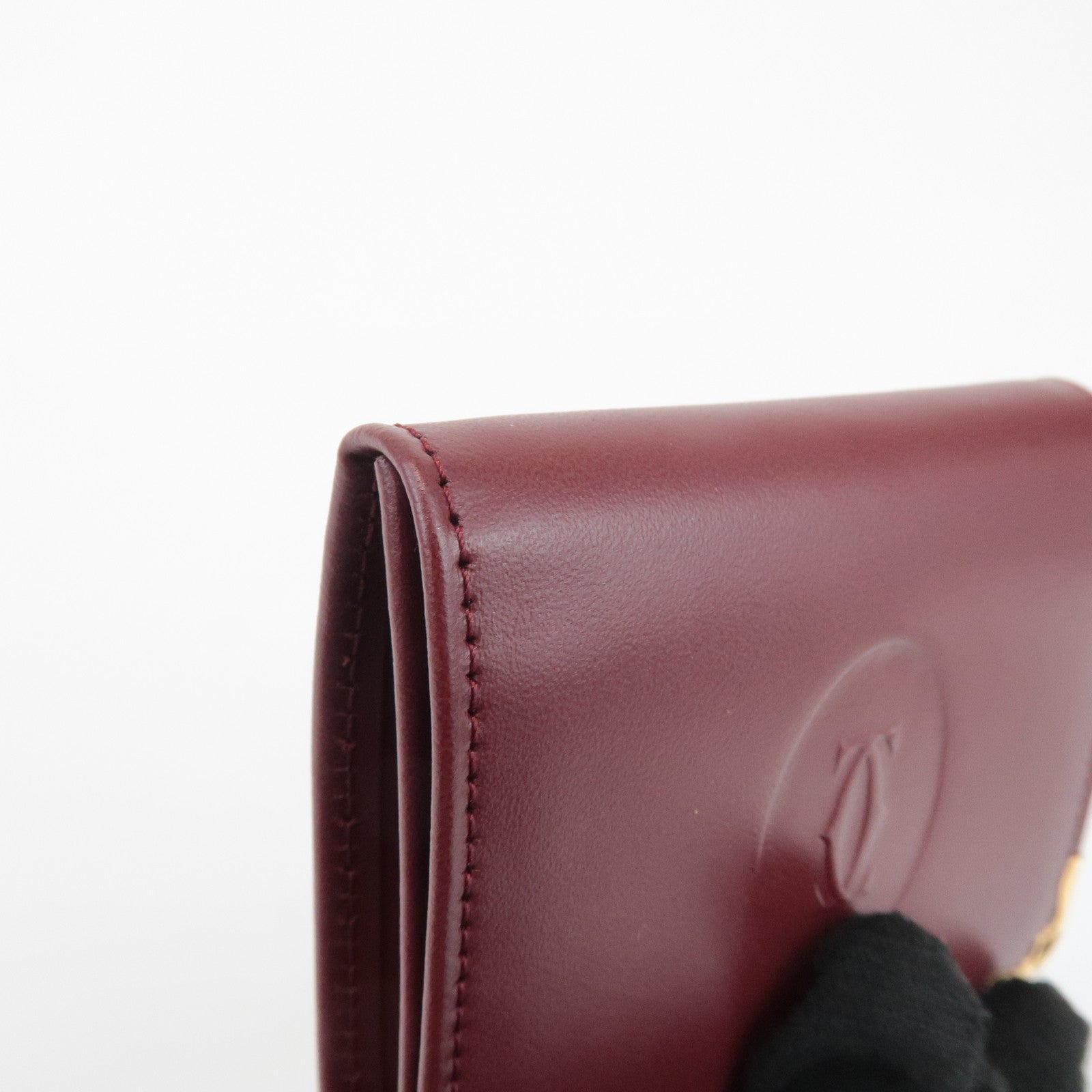 Cartier Mustline Leather Coin Case Bordeaux Used