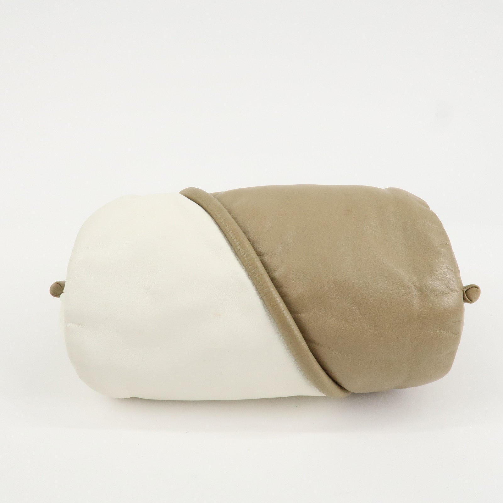 LOEWE Leather Shoulder Bag Crossbody Bag Beige White Used