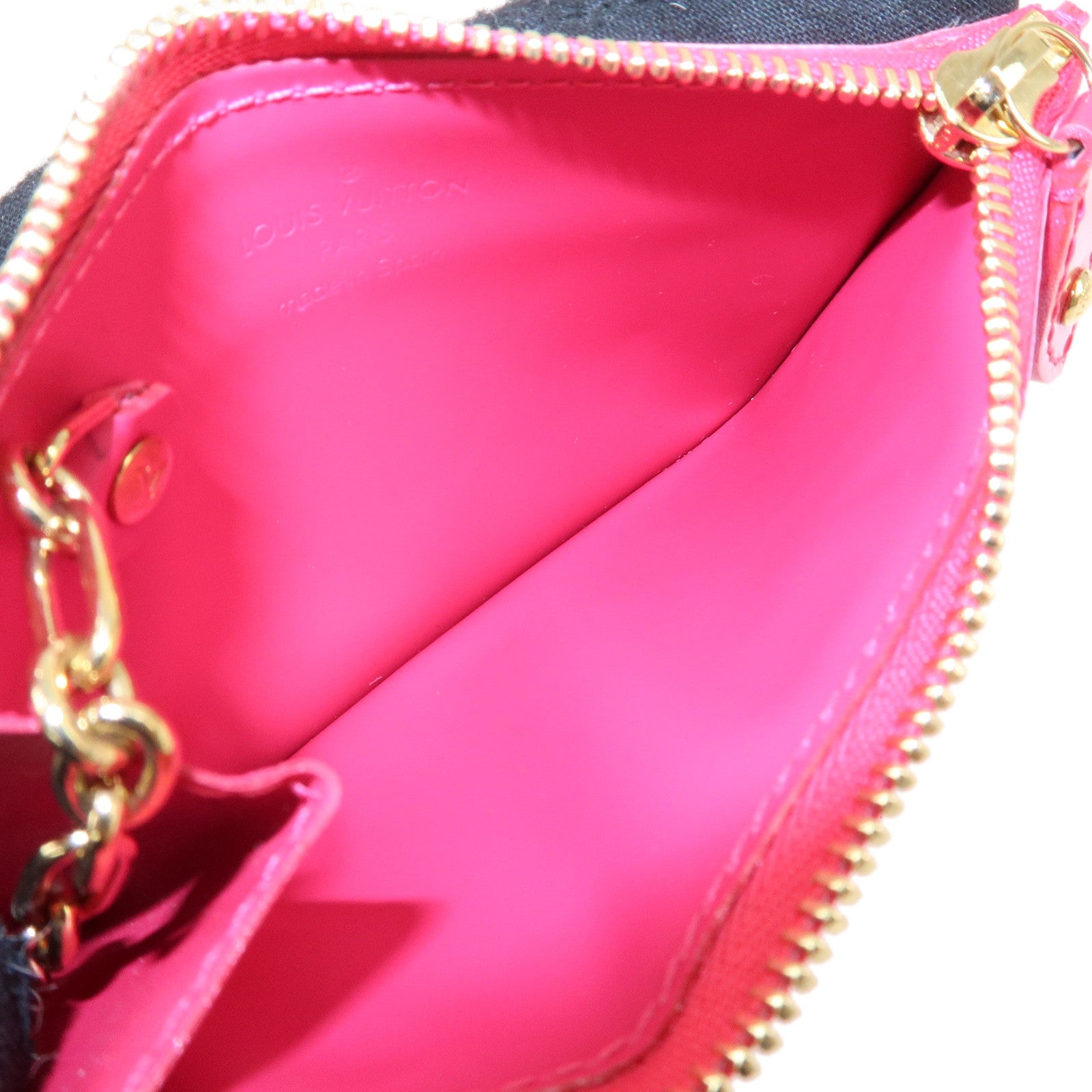 Louis Vuitton Monogram Vernis Leather Pochette Cles NM Rose Pop M93637 Used