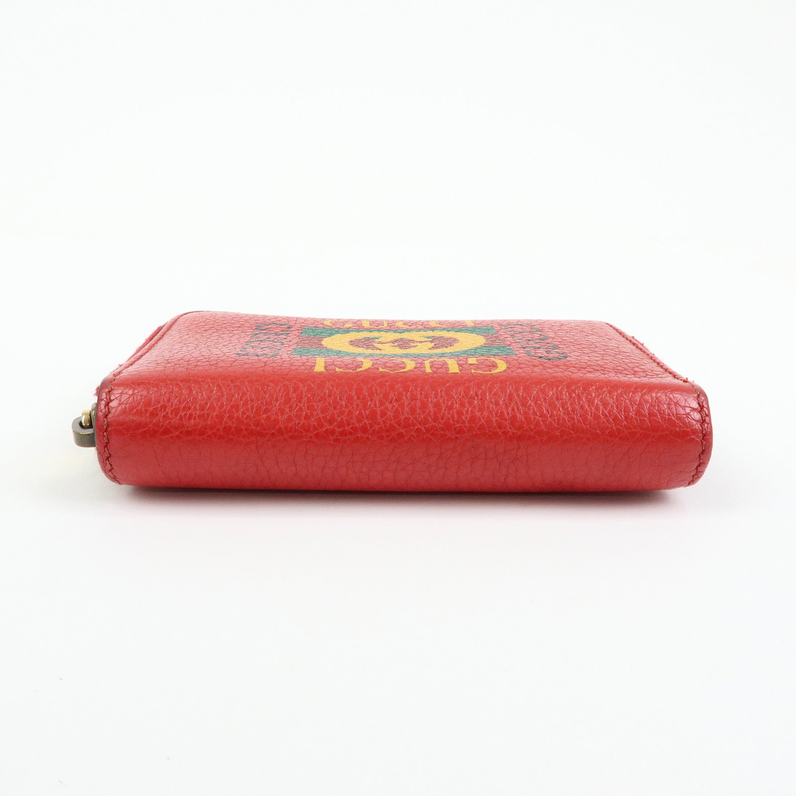 GUCCI Sherry Leather Web Line Card Case Coin Case Red 496319