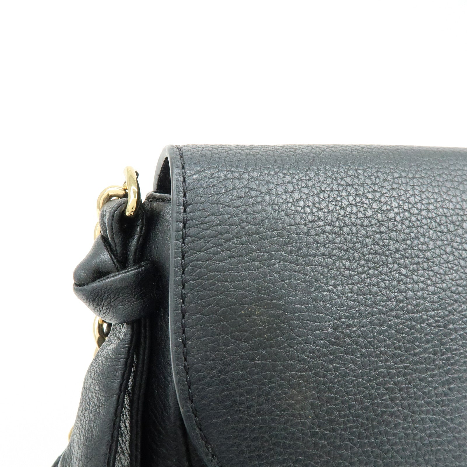 TORY BURCH Logo Leather Shoulder Bag Crossbody Bag Black