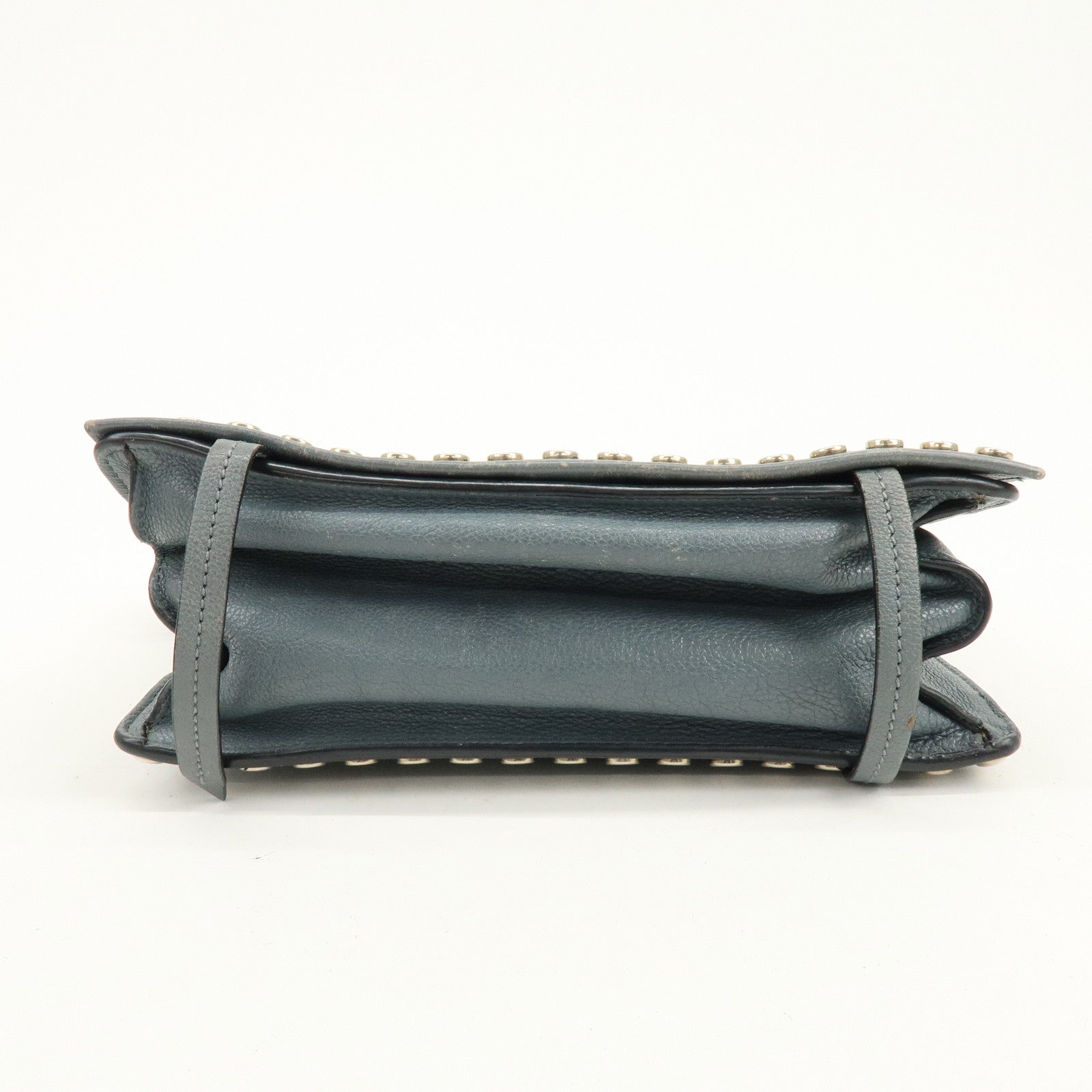 PRADA Etiquette Leather 2Way Bag Shoulder Bag Clutch Bag Gray