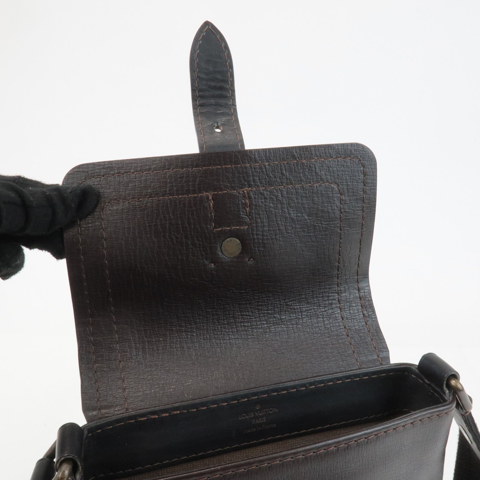 Louis Vuitton Utah Calf Leather Shoulder Bag Crossbody Bag Cafe M92995 Used
