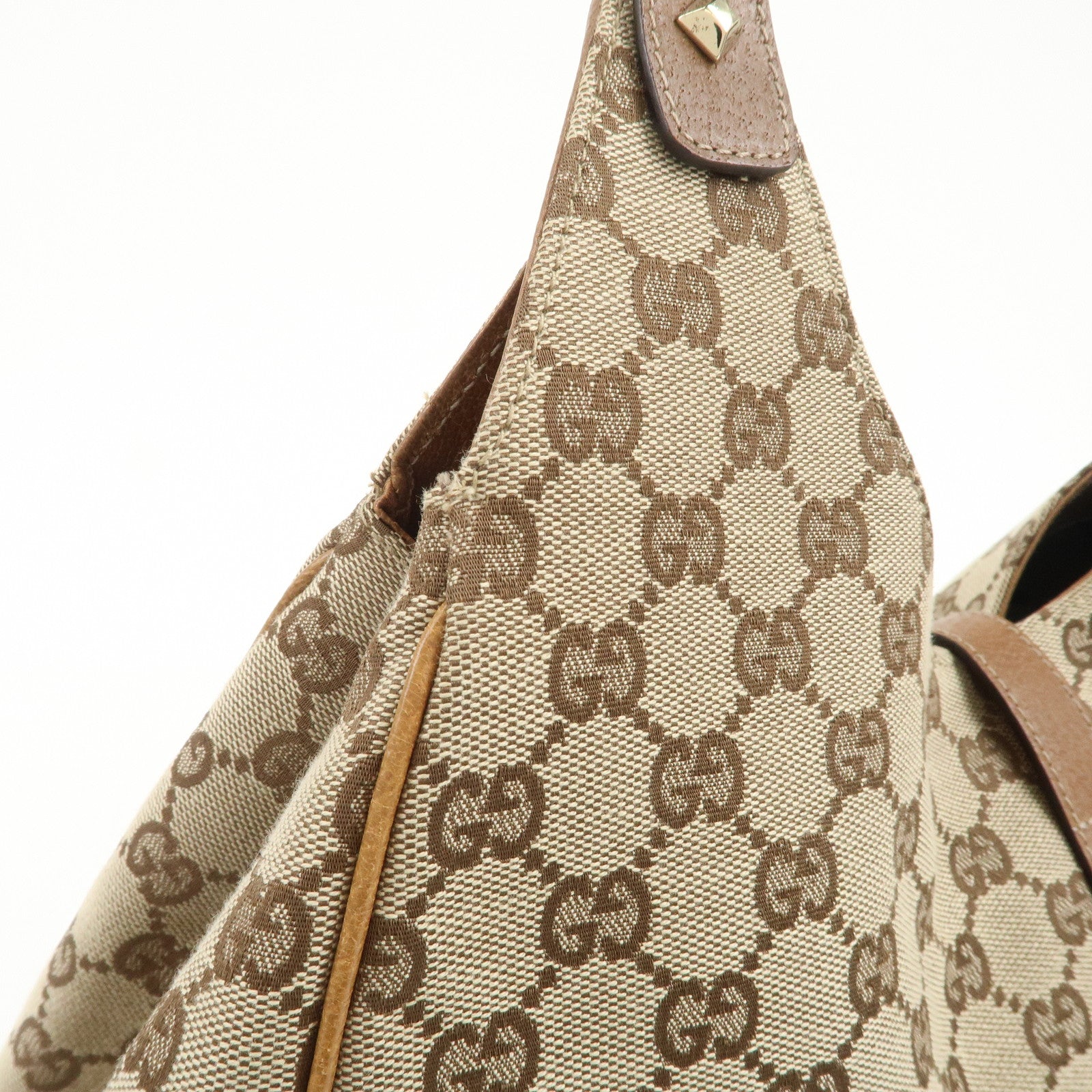 GUCCI New Jackie GG Monogram Canvas Leather Shoulder Bag 124404