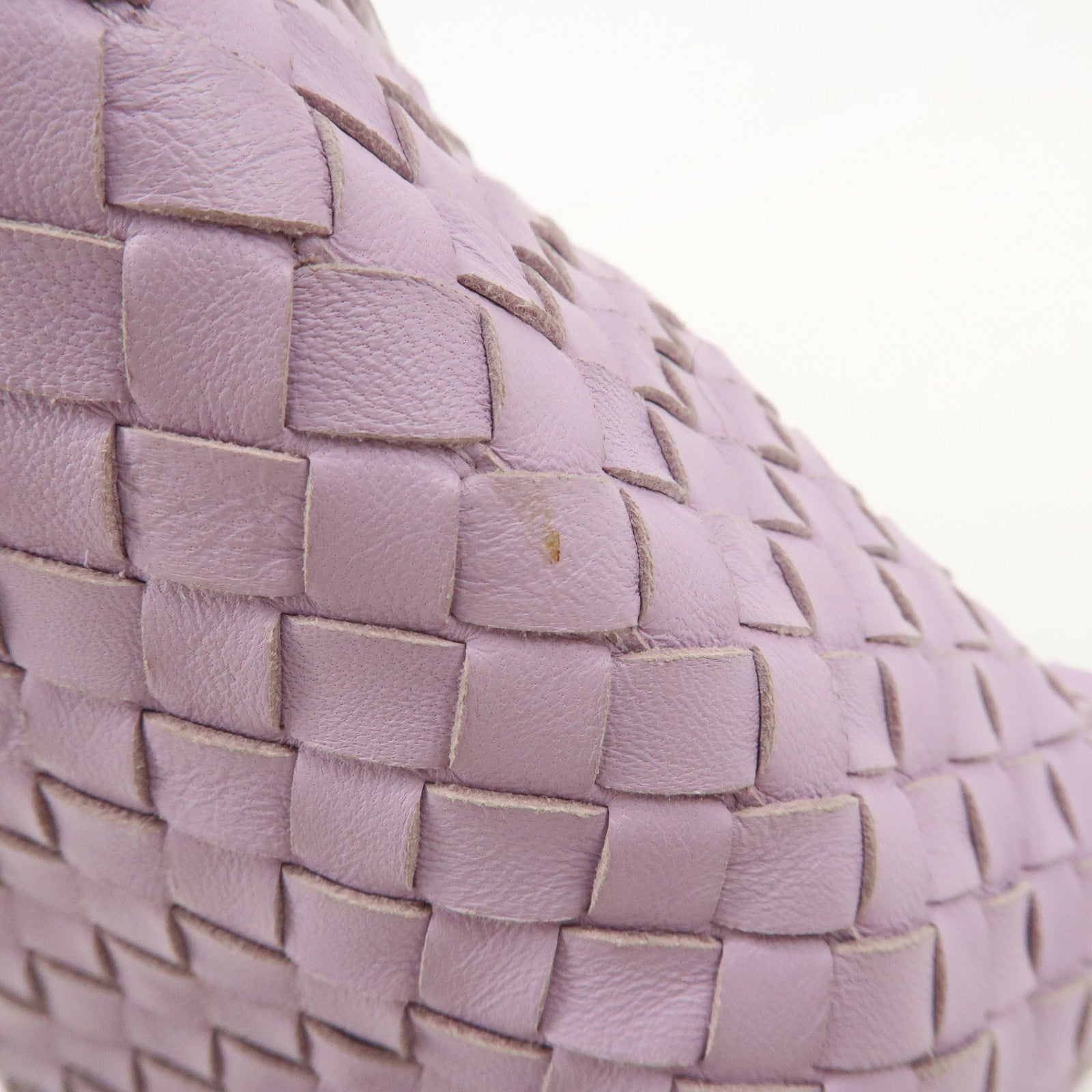 BOTTEGA VENETA Intrecciato Leather Shoulder Bag Hand Bag Purple Used