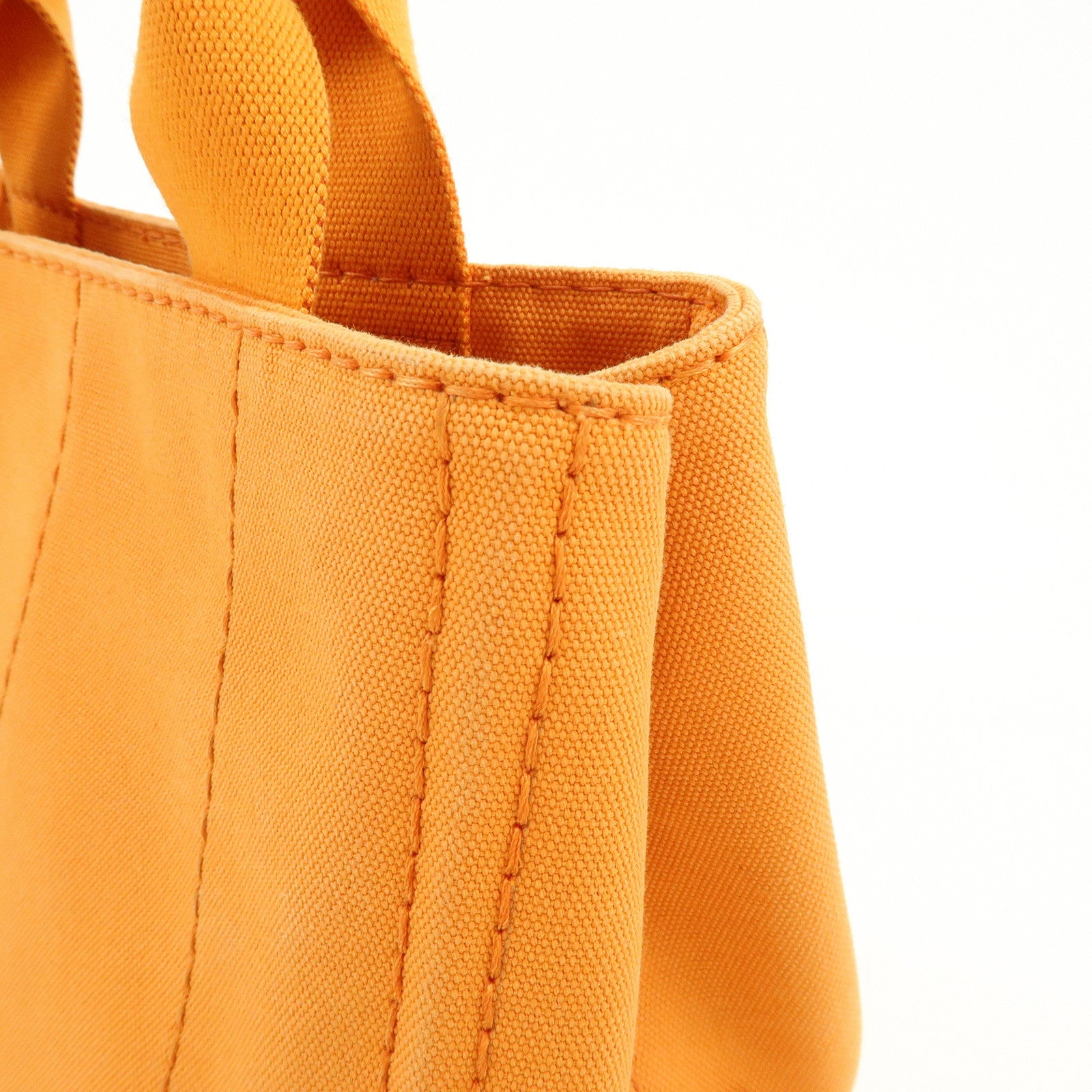 PRADA Canapa Mini Canvas Tote Bag Hand Bag BN2439 Orange