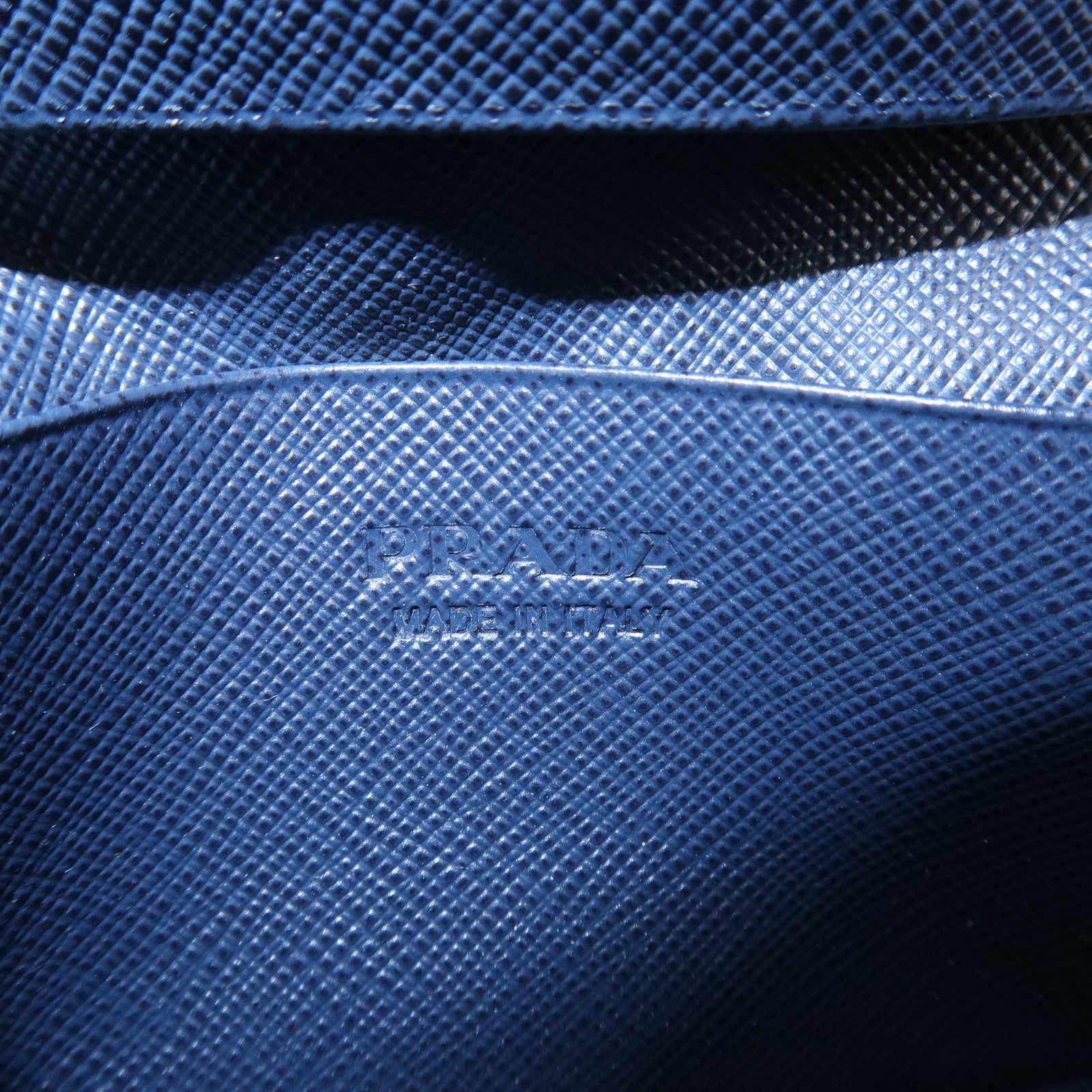 PRADA Saffiano Leather Card Case Card Holder Navy 2MC122