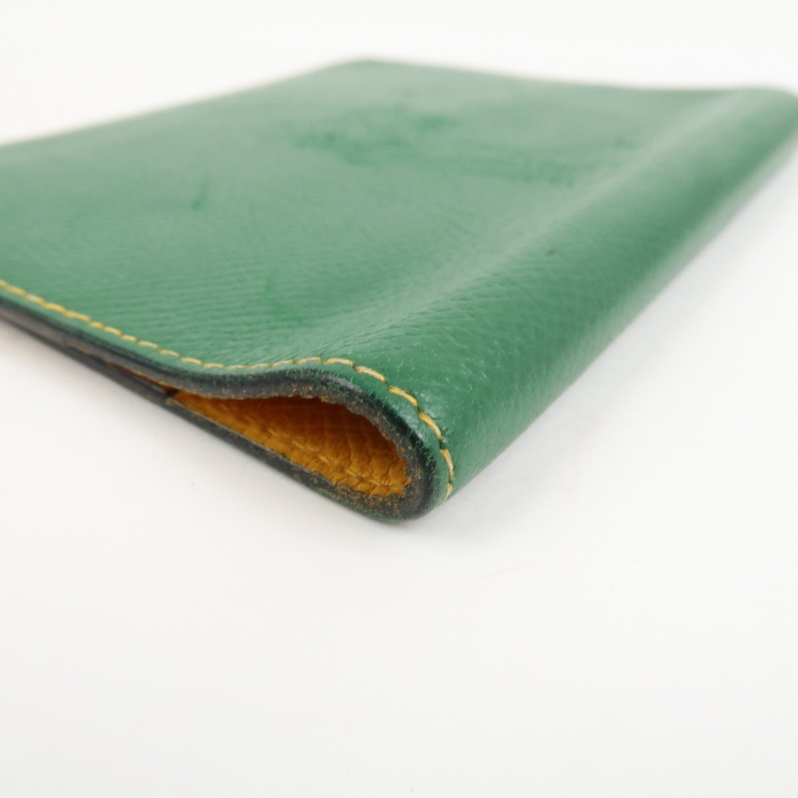HERMES Leather Logo 〇Y Stamped Agenda PM Planner Cover Green
