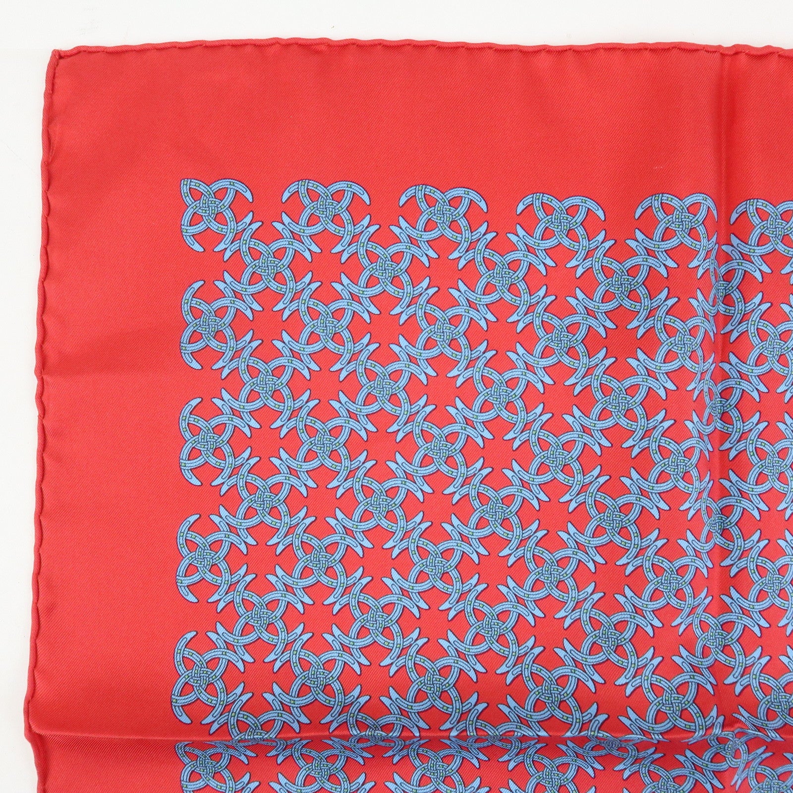 HERMES Carre 42/20 Set of 2 Silk 100% Scarf QUADRIGE Red Blue